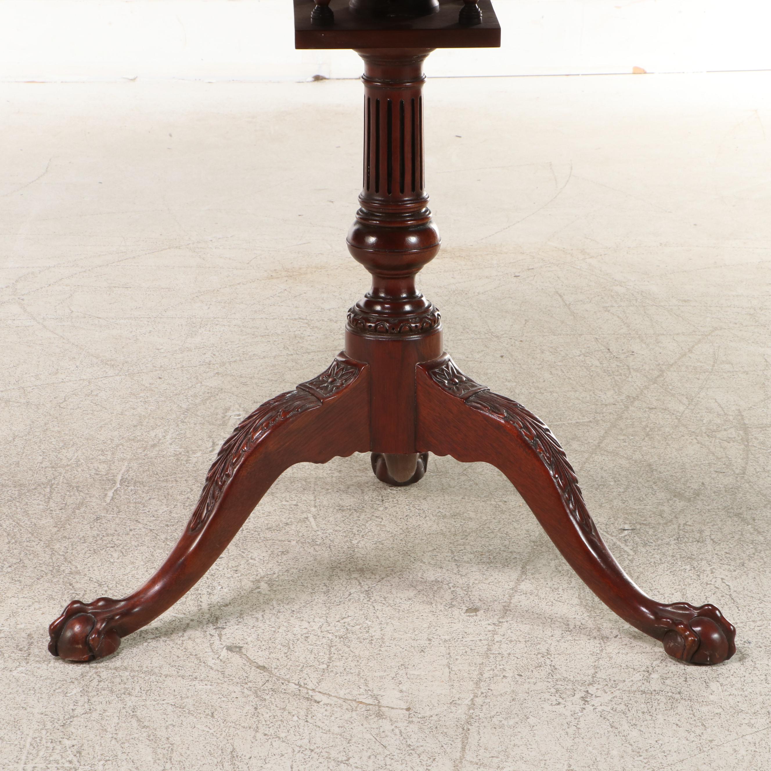 Baker "Historic Charleston" Chippendale Style Mahogany Birdcage-Action Tea Table