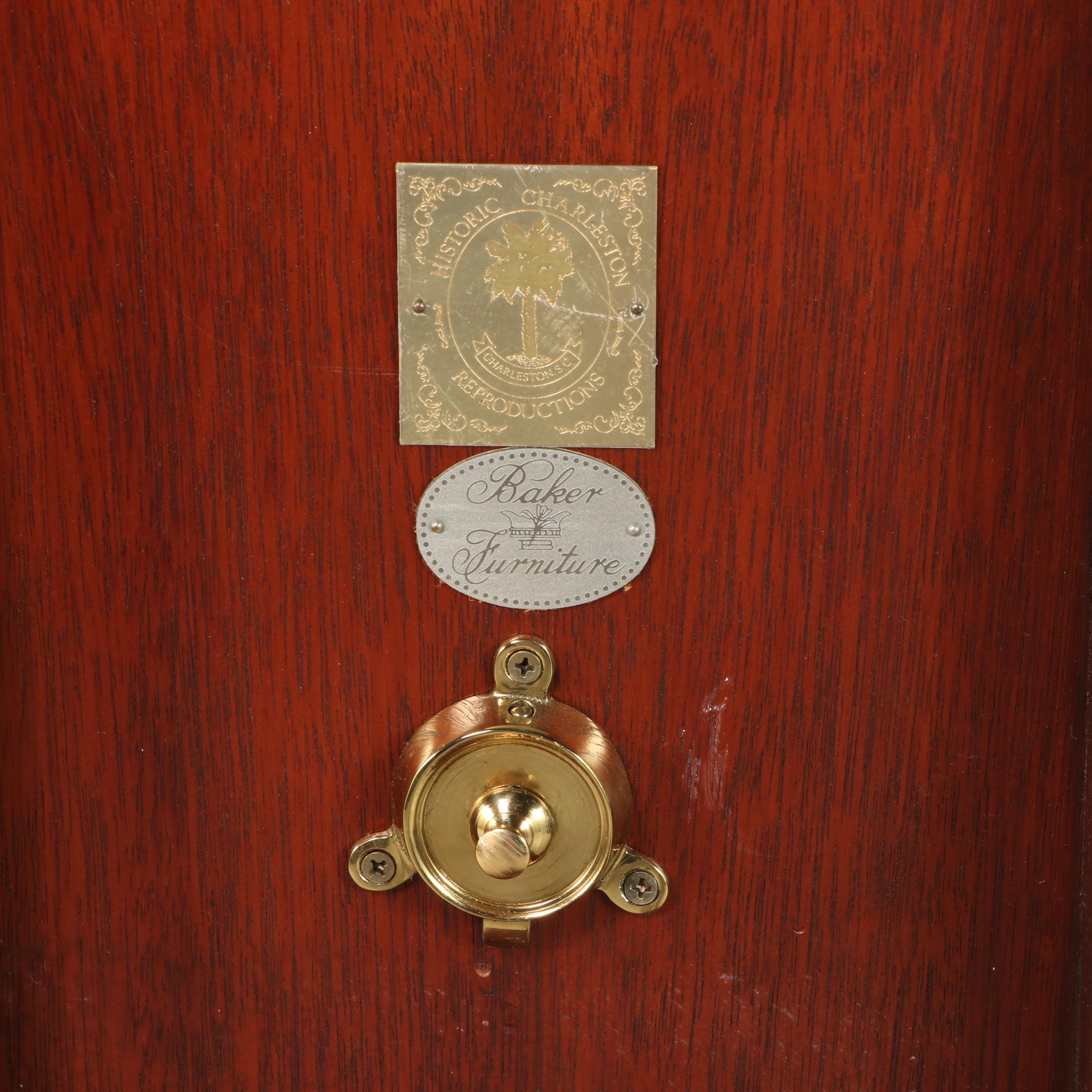 Baker "Historic Charleston" Chippendale Style Mahogany Birdcage-Action Tea Table