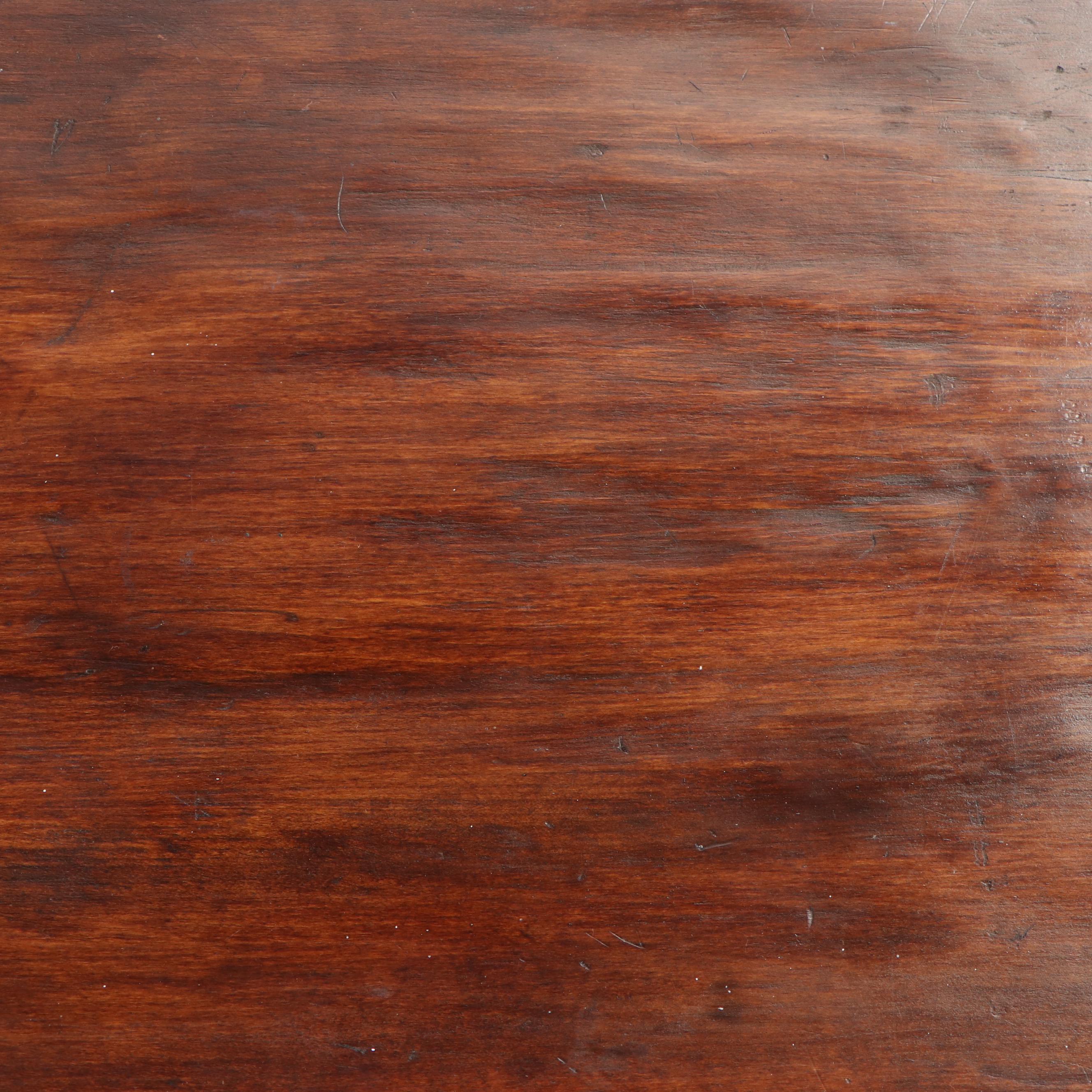 American Primitive Walnut-Stained Side Table, 19th Century