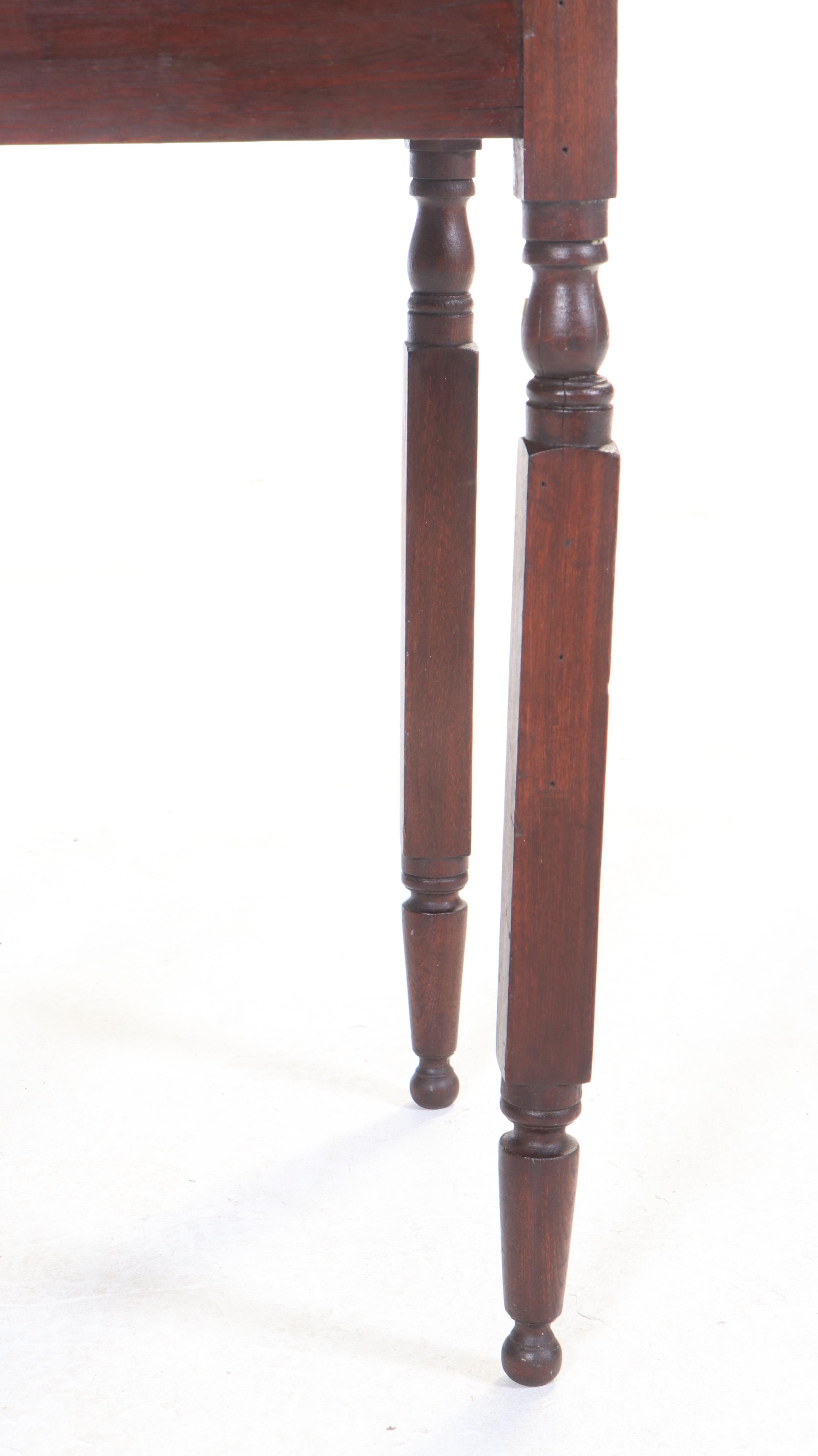 American Primitive Walnut-Stained Side Table, 19th Century