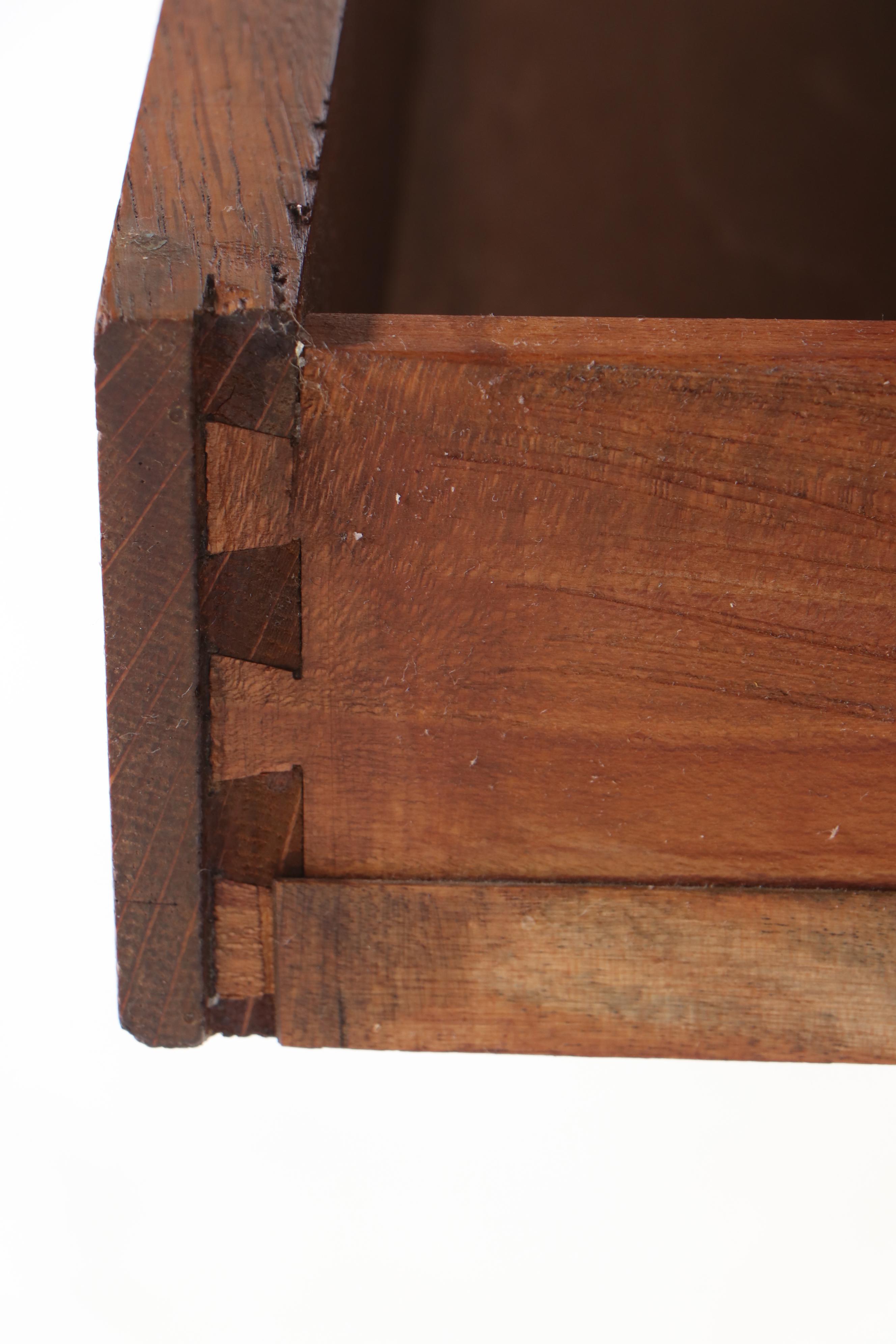 Arts and Crafts Quartersawn Oak Dressing Table Plus Colonial Revival Caned Bench