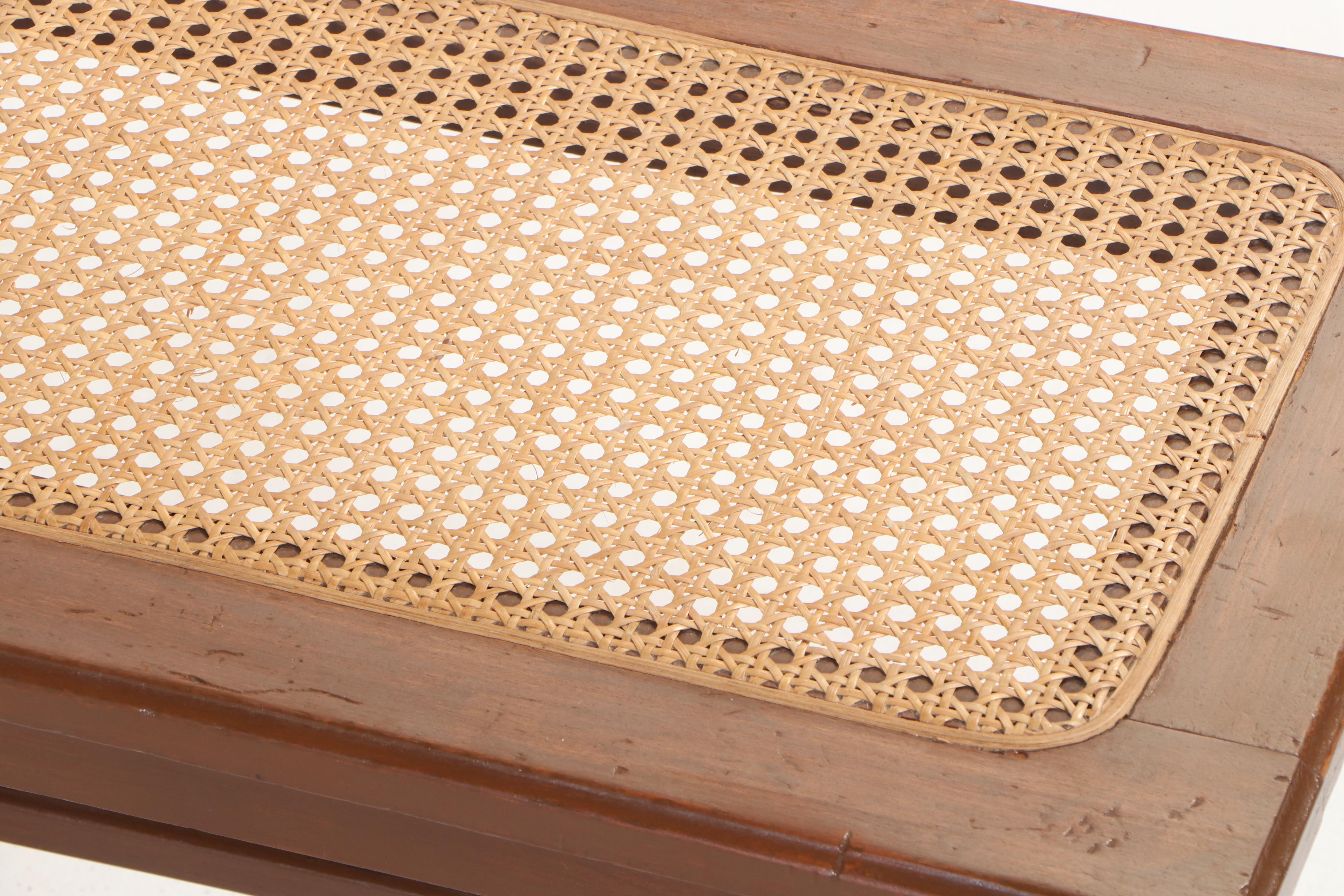 Arts and Crafts Quartersawn Oak Dressing Table Plus Colonial Revival Caned Bench