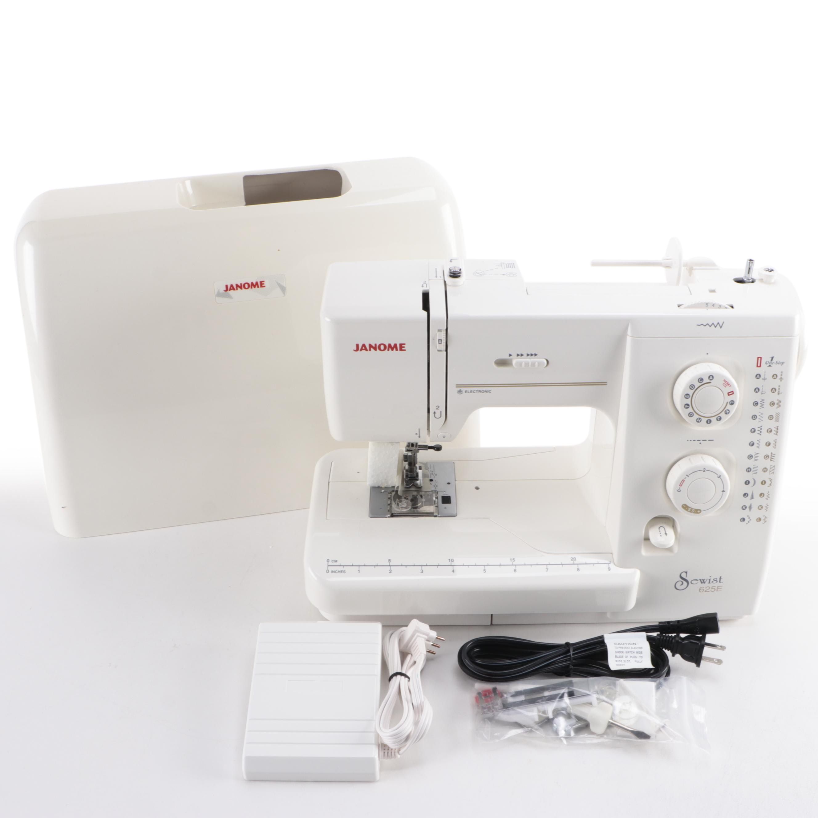 Janome Sewist 625E Electric Sewing Machine with Case and Accessories