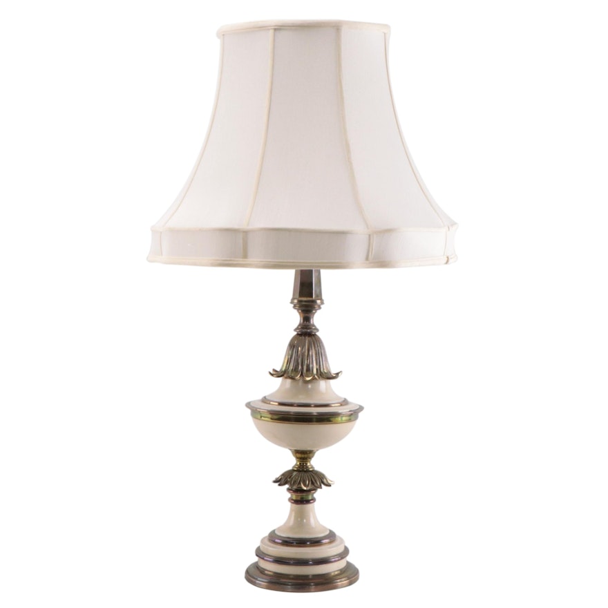 Stiffel Hollywood Regency Brass and Enamel Table Lamp, Mid/Late 20th Century