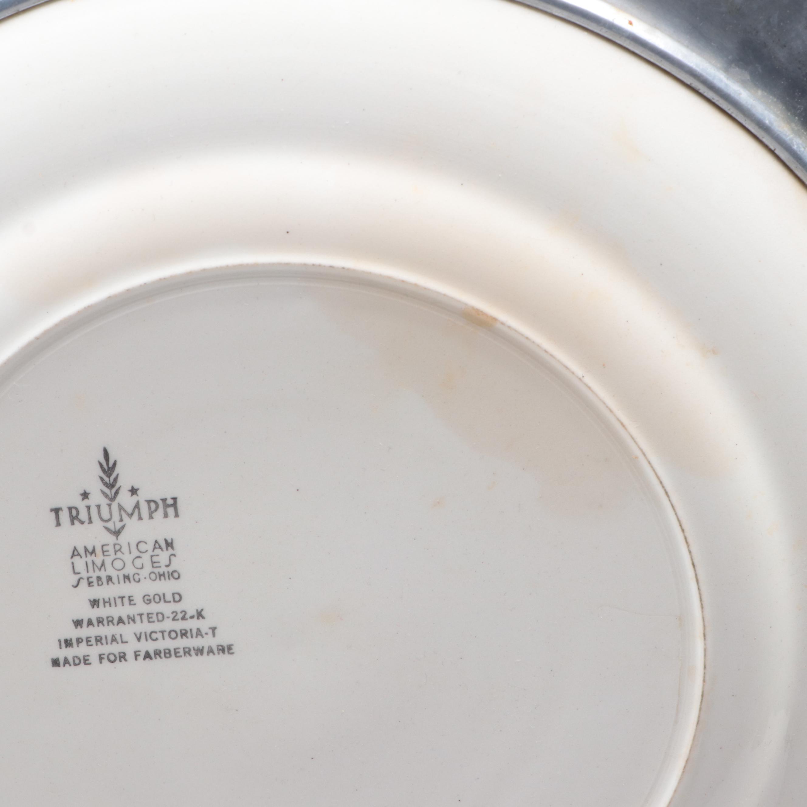 Farberware Hammered Aluminum Tray with Ceramic Plate Insert, Mid-20th Century