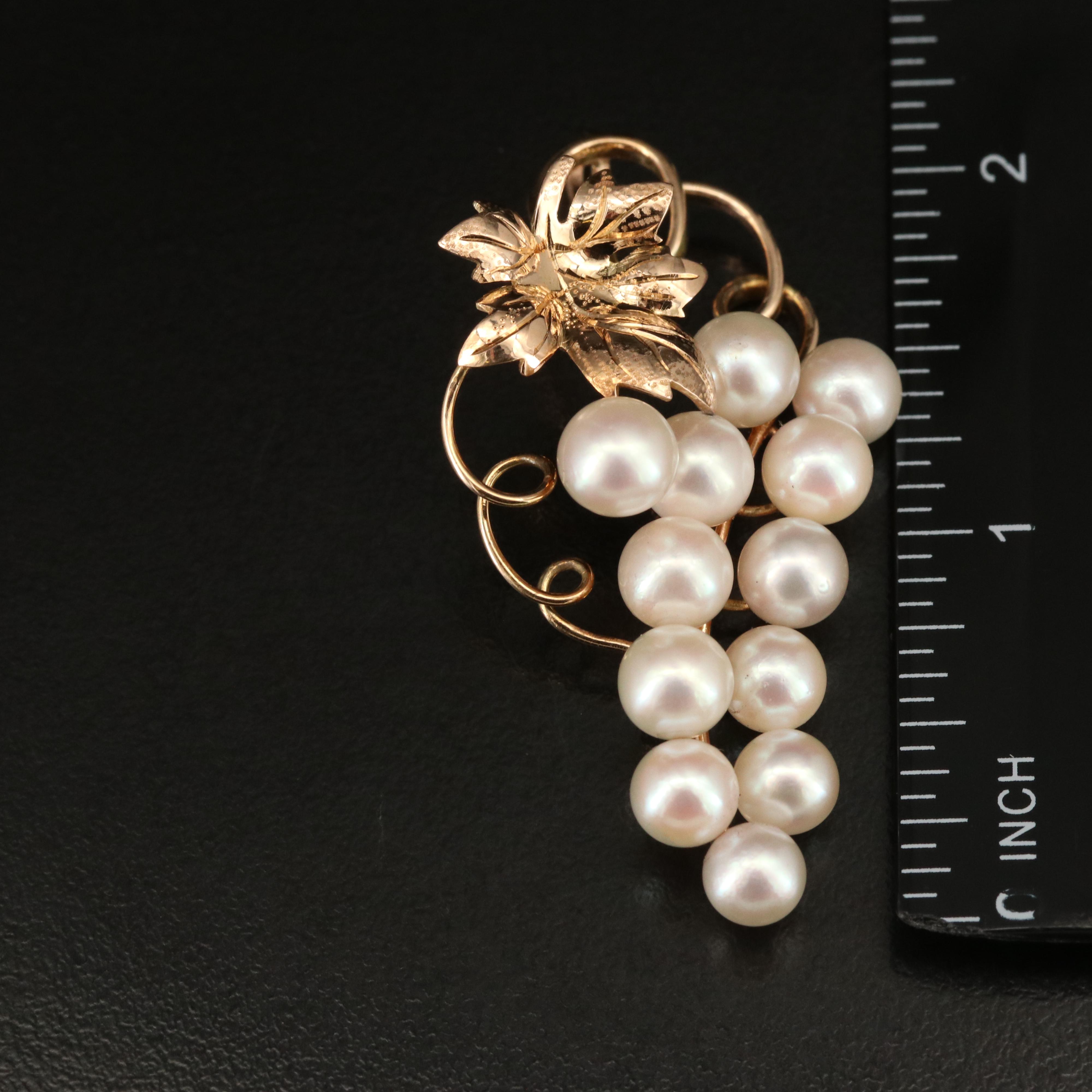 14K Pearl Grape Cluster Pendant