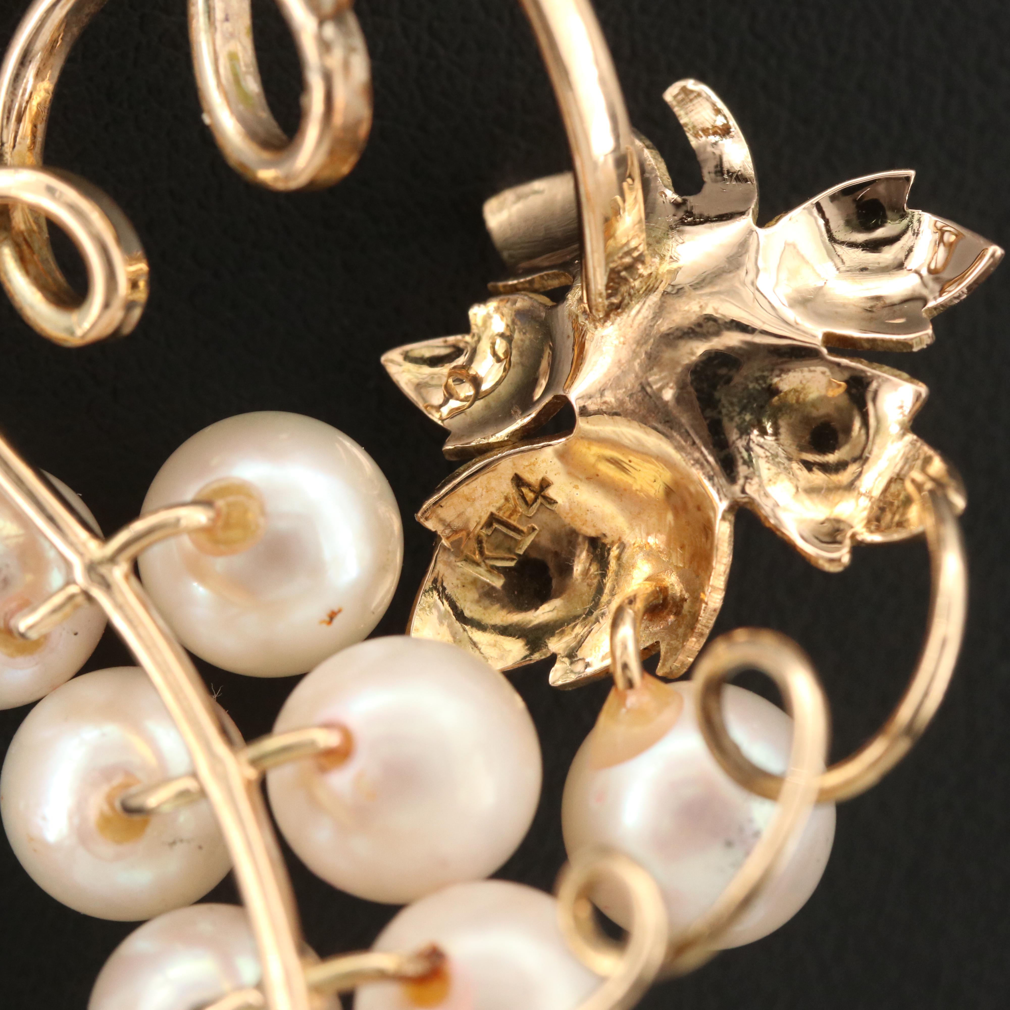 14K Pearl Grape Cluster Pendant