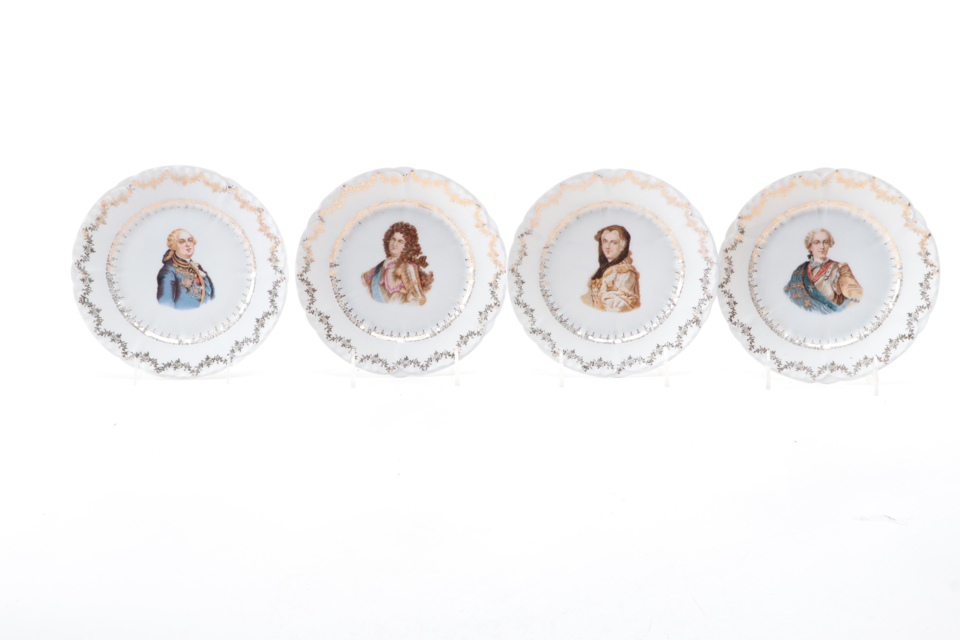 Carl Tielsch and Co. Porcelain Louis XVI and Other Portrait Cabinet Plates