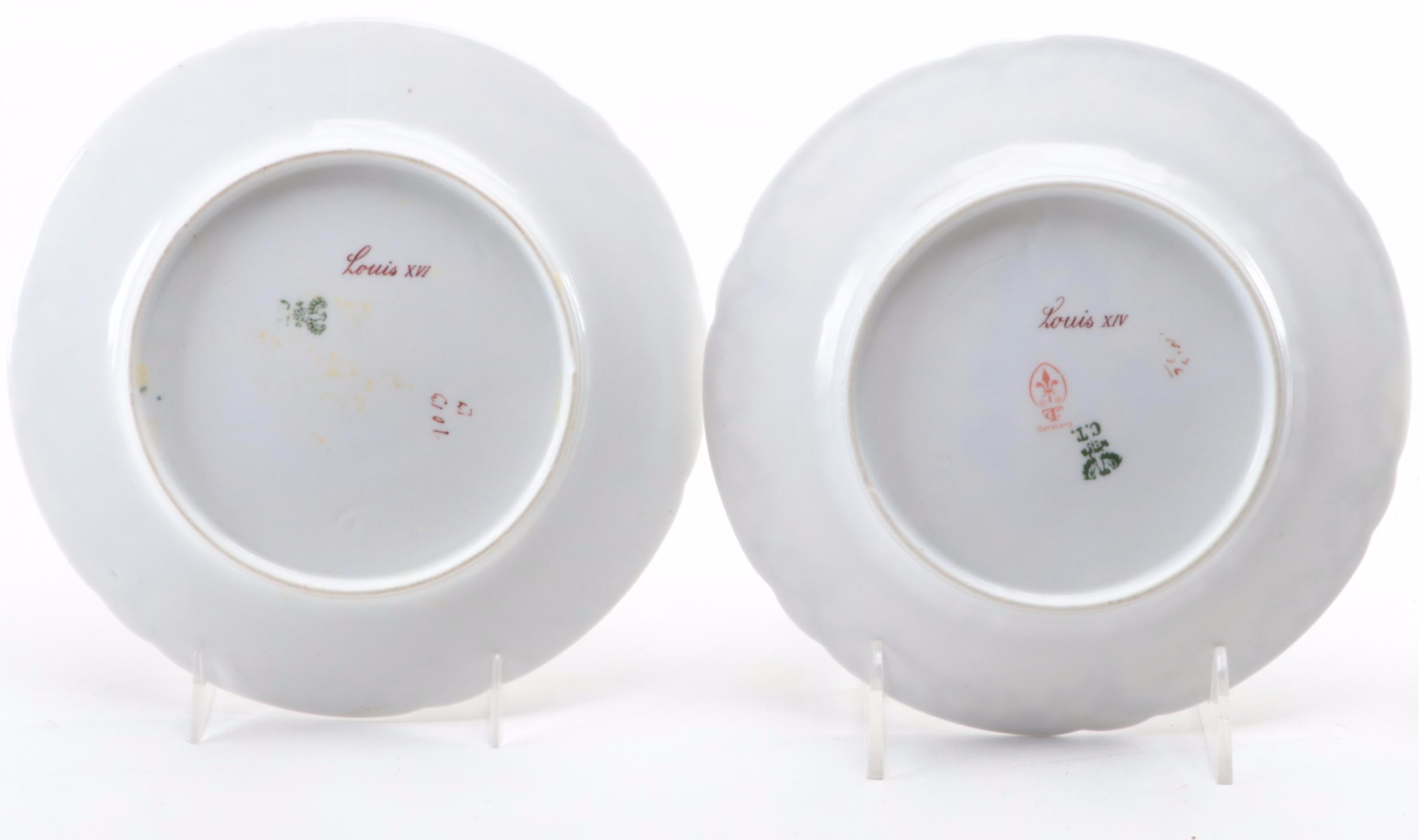 Carl Tielsch and Co. Porcelain Louis XVI and Other Portrait Cabinet Plates