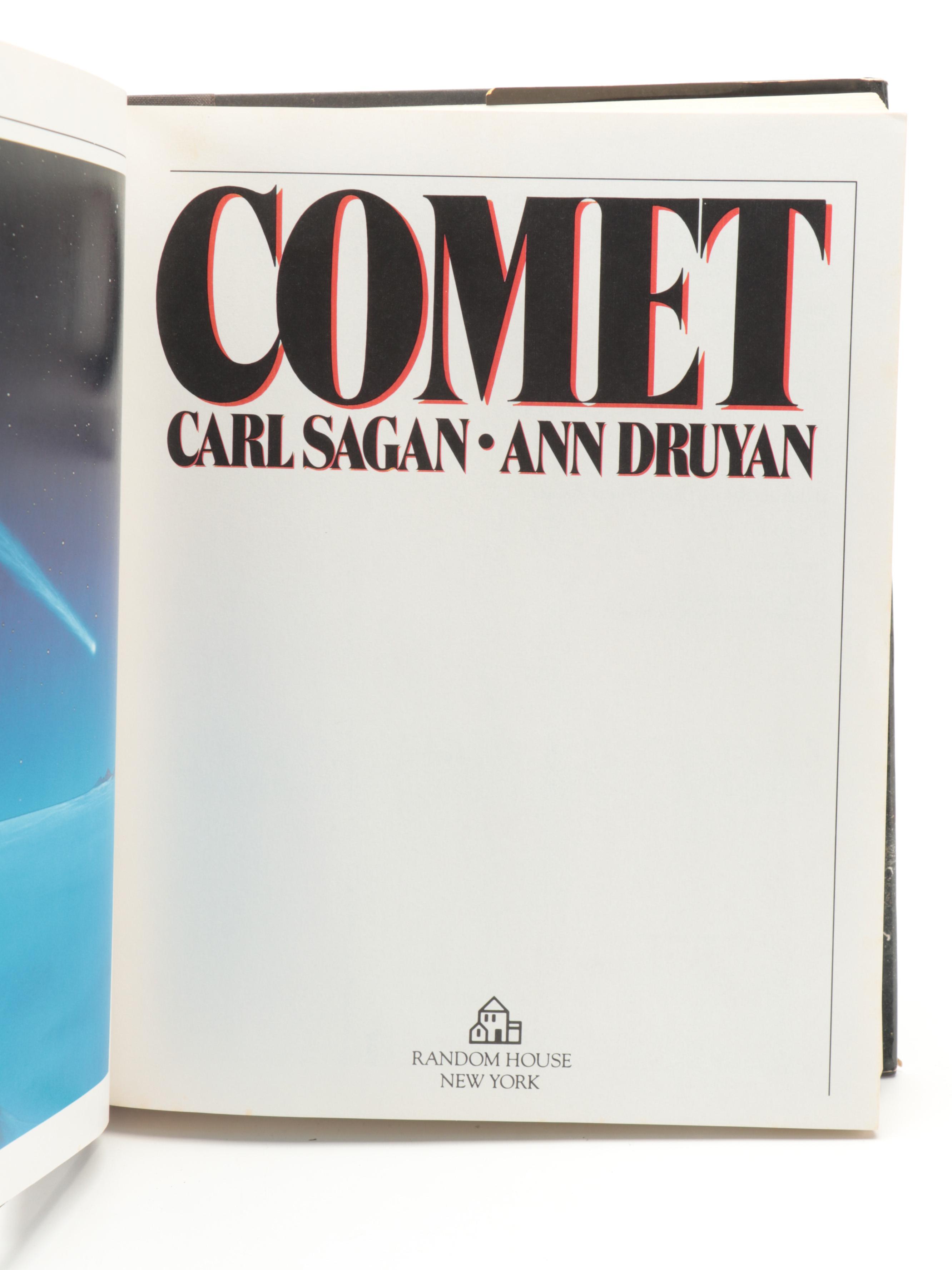 First Edition "Comet" by Carl Sagan and Ann Druyan with "Cosmos" by Carl Sagan