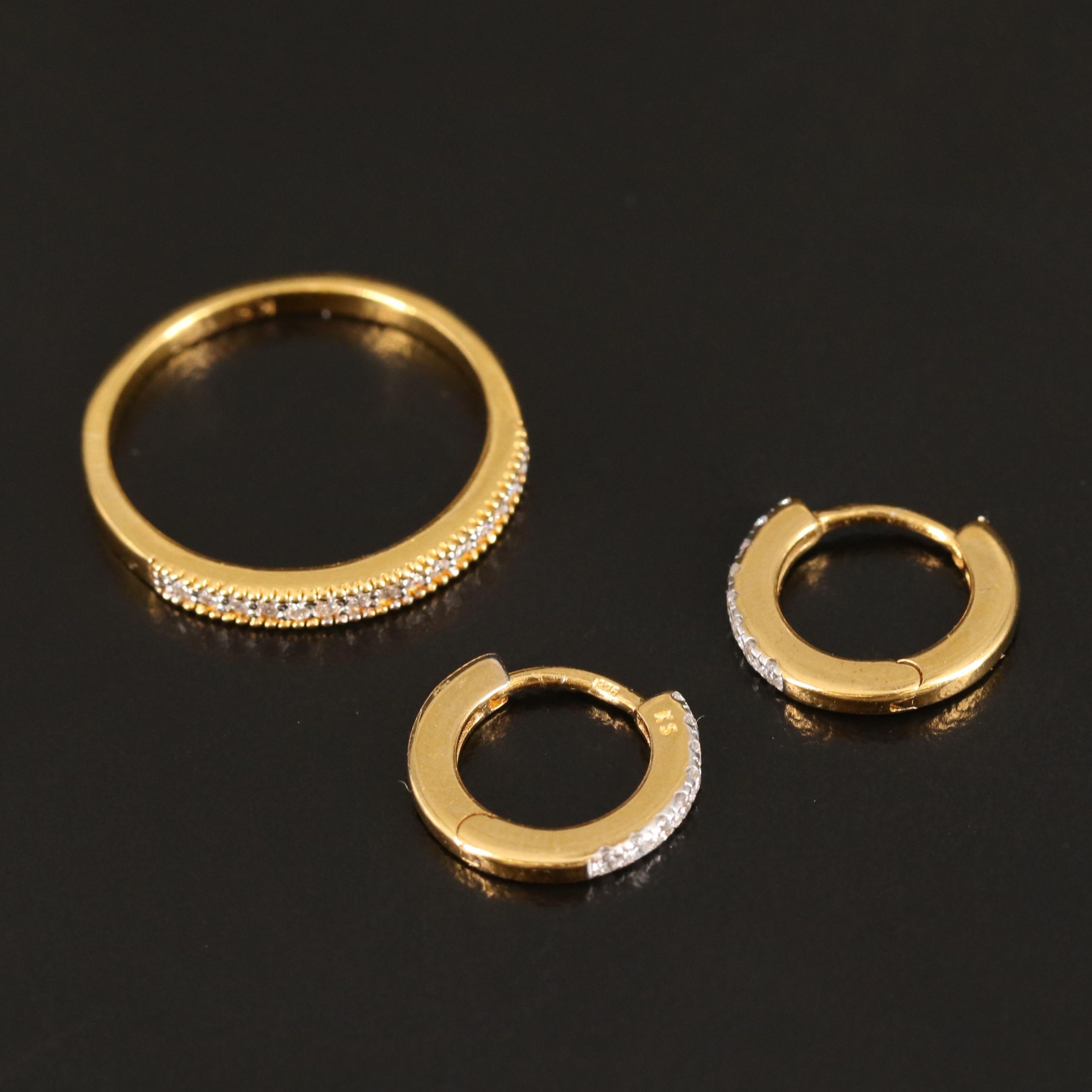 Kendra Scott Sterling Diamond Earrings and Ring