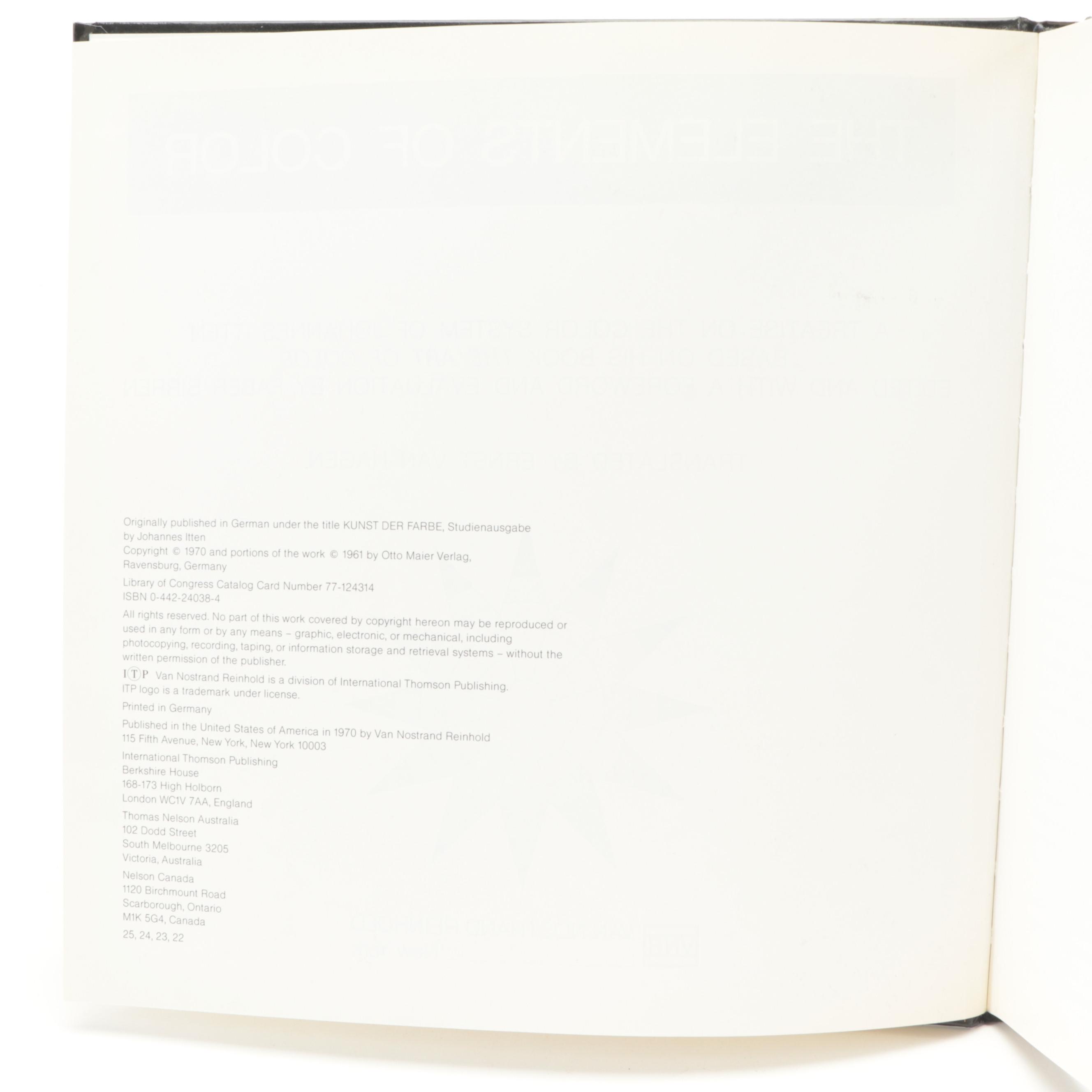 "The Elements of Color" by Johannes Itten, 1970