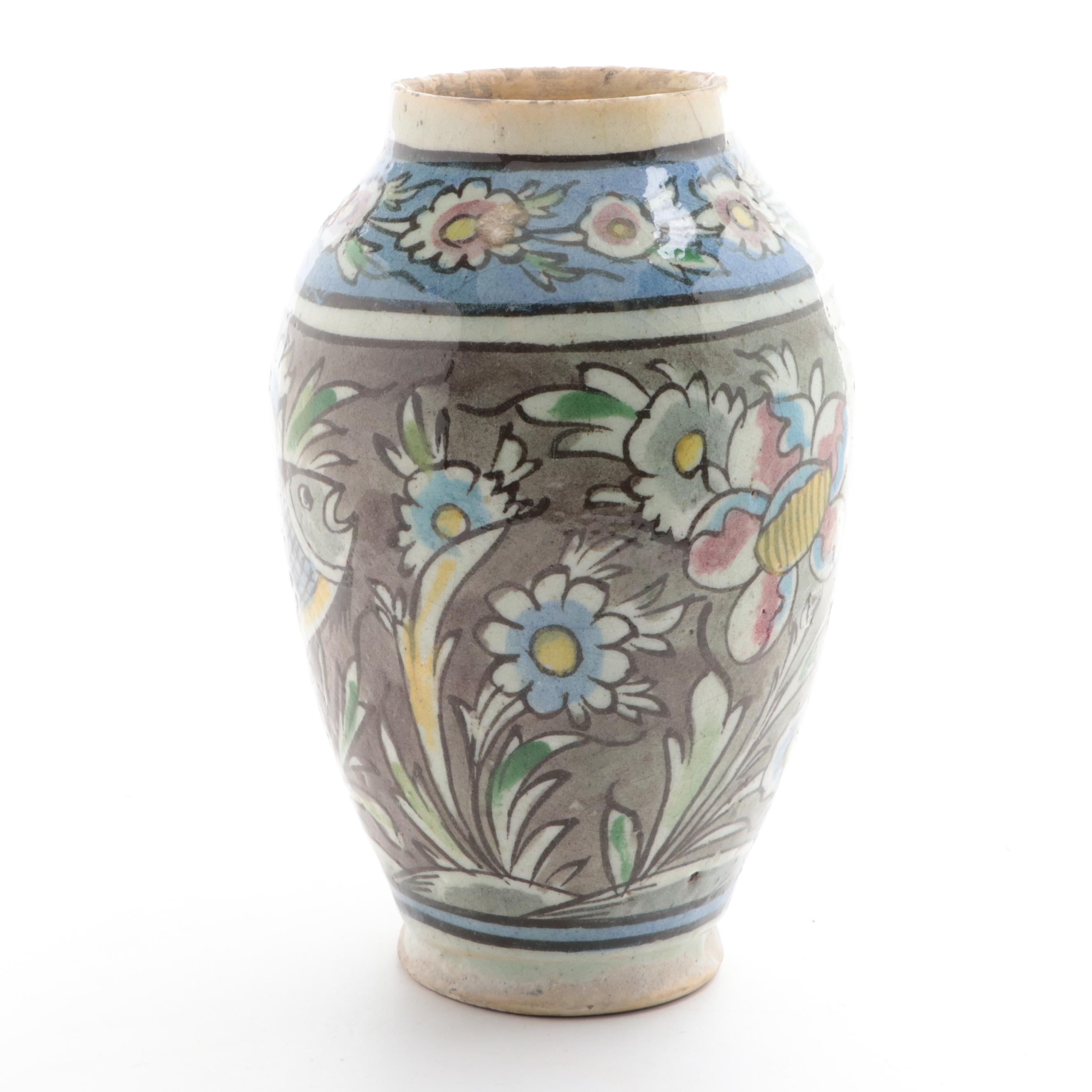 Italian Style Hand-Painted Ceramic Vase