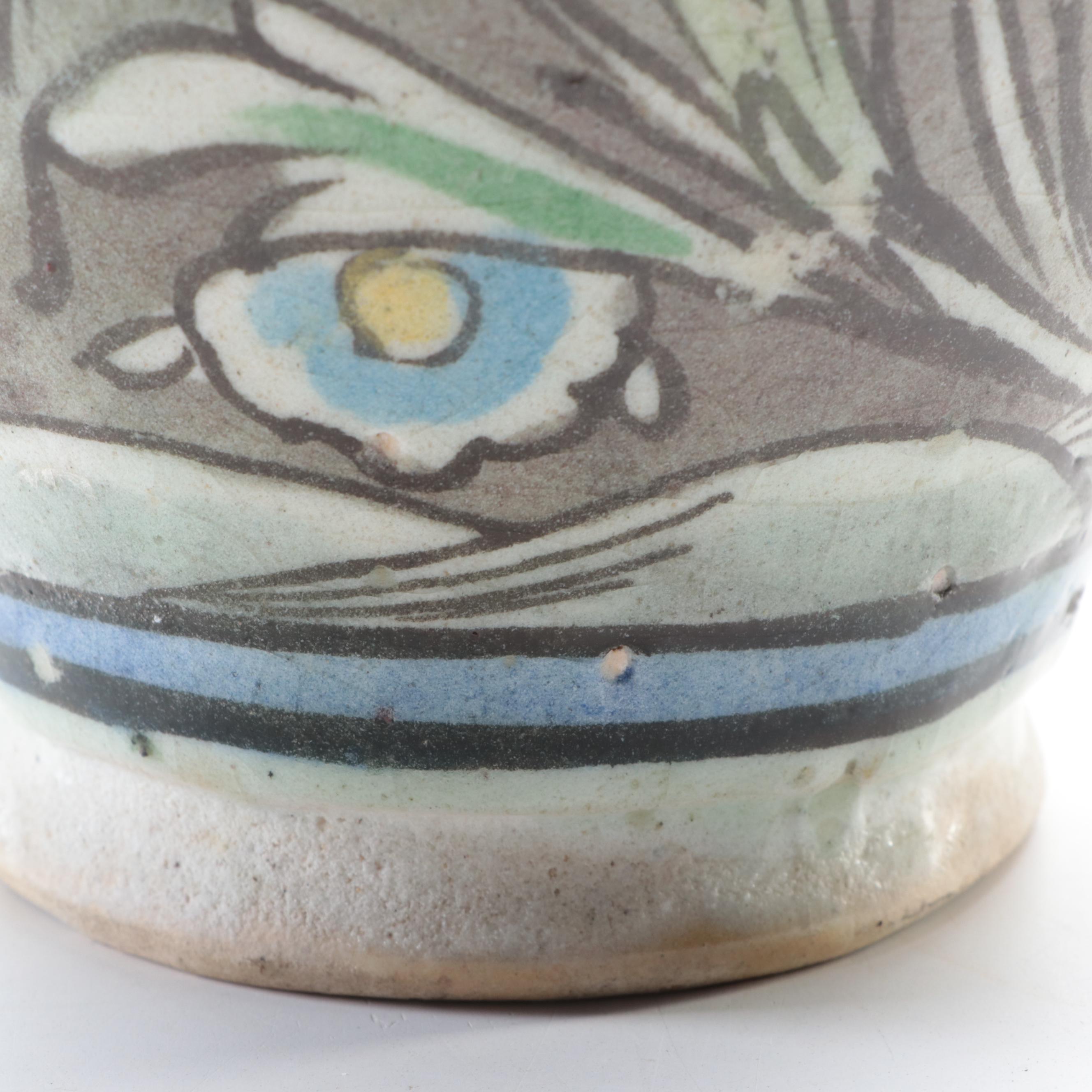 Italian Style Hand-Painted Ceramic Vase