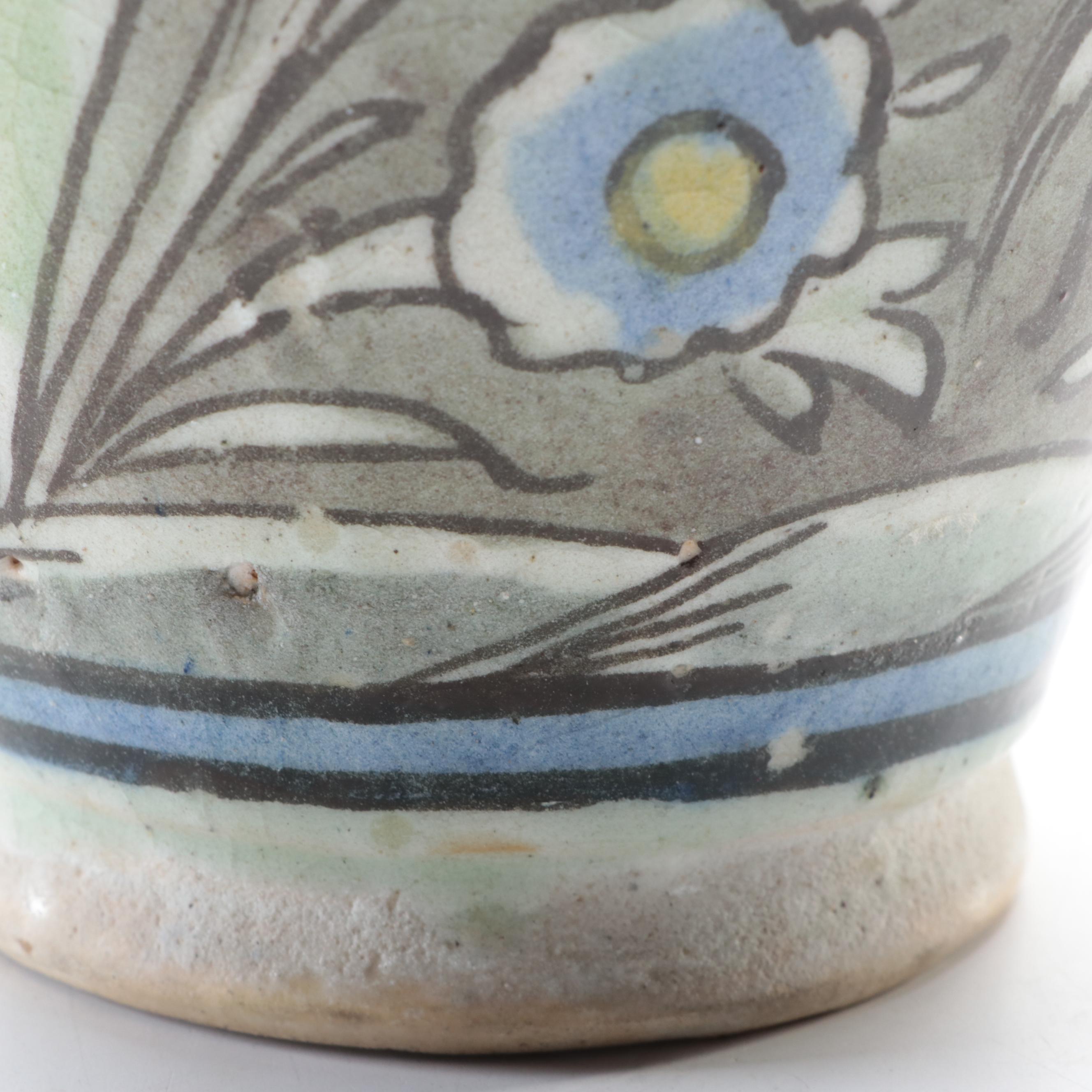 Italian Style Hand-Painted Ceramic Vase