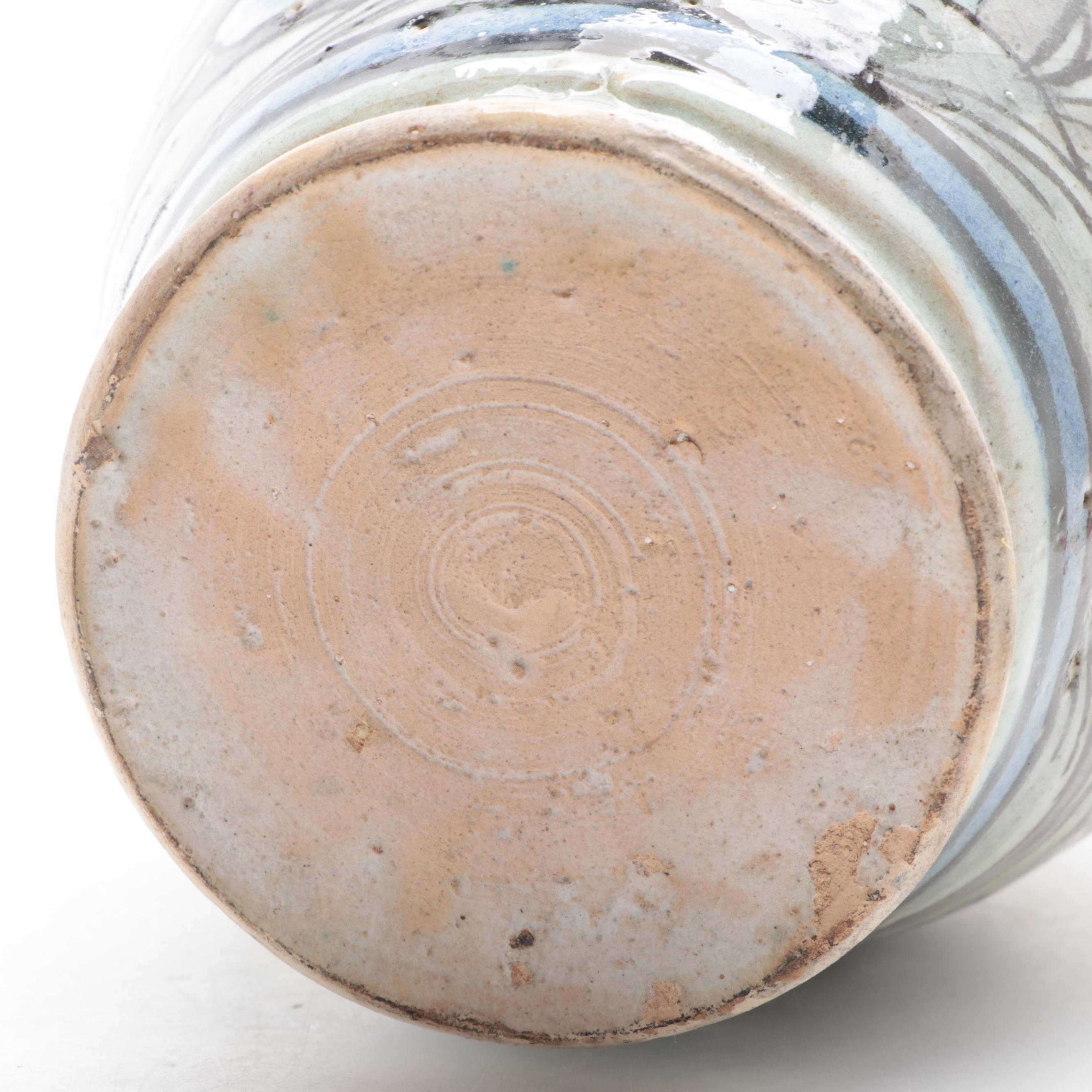 Italian Style Hand-Painted Ceramic Vase