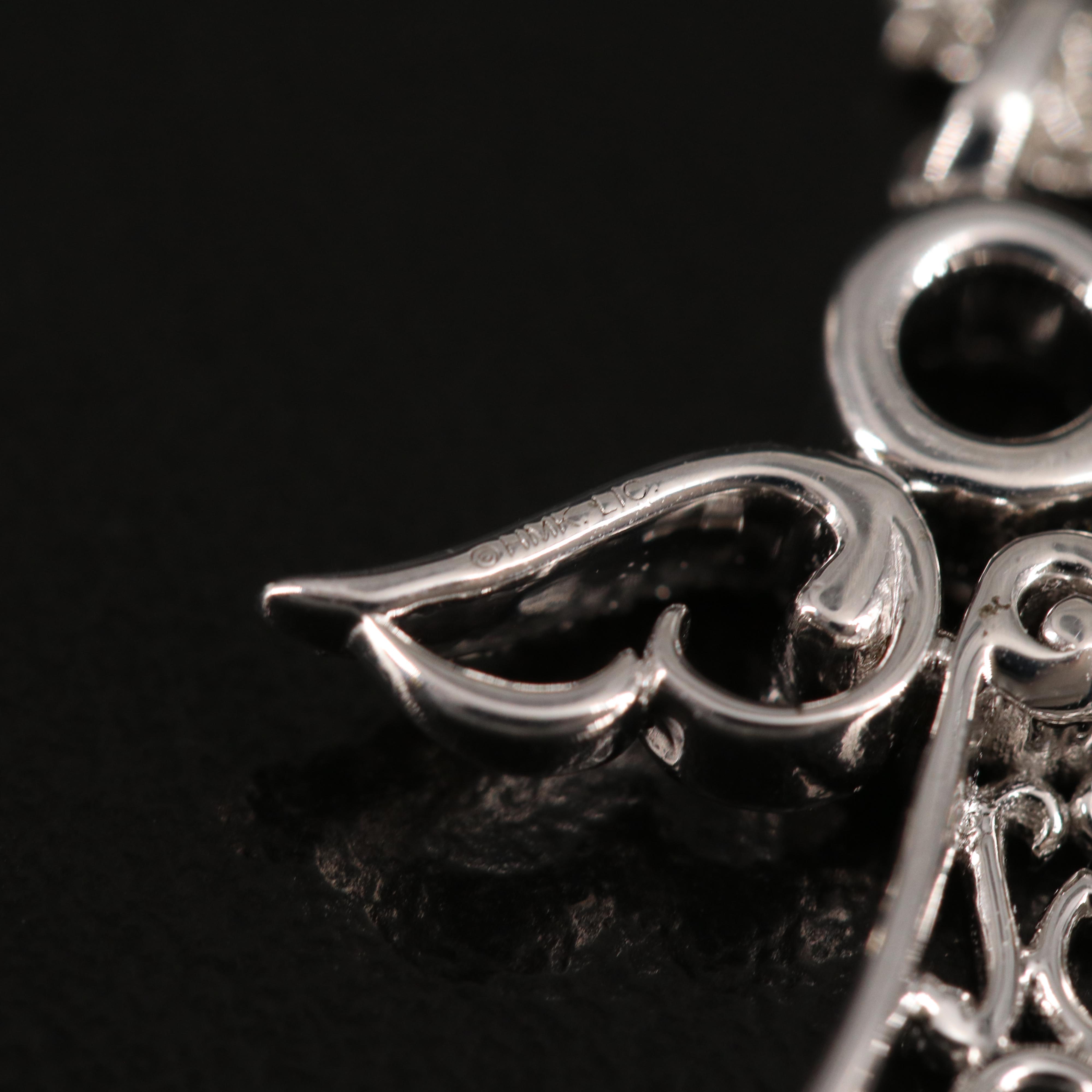 Sterling Diamond Angel Pendant Necklace