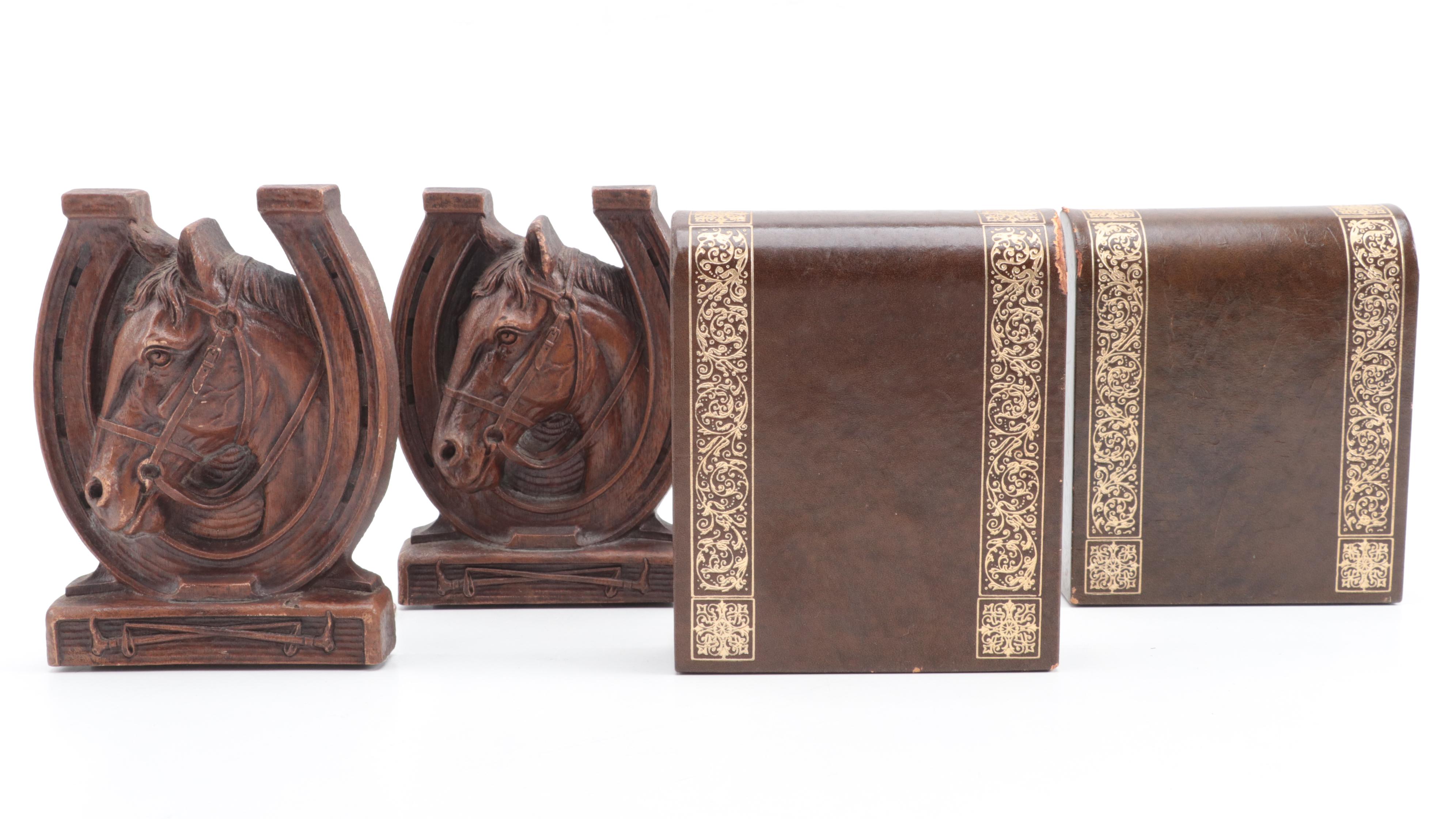 Hand-Carved Wood Horse, Impala and More Bookends, Other Office Accessories