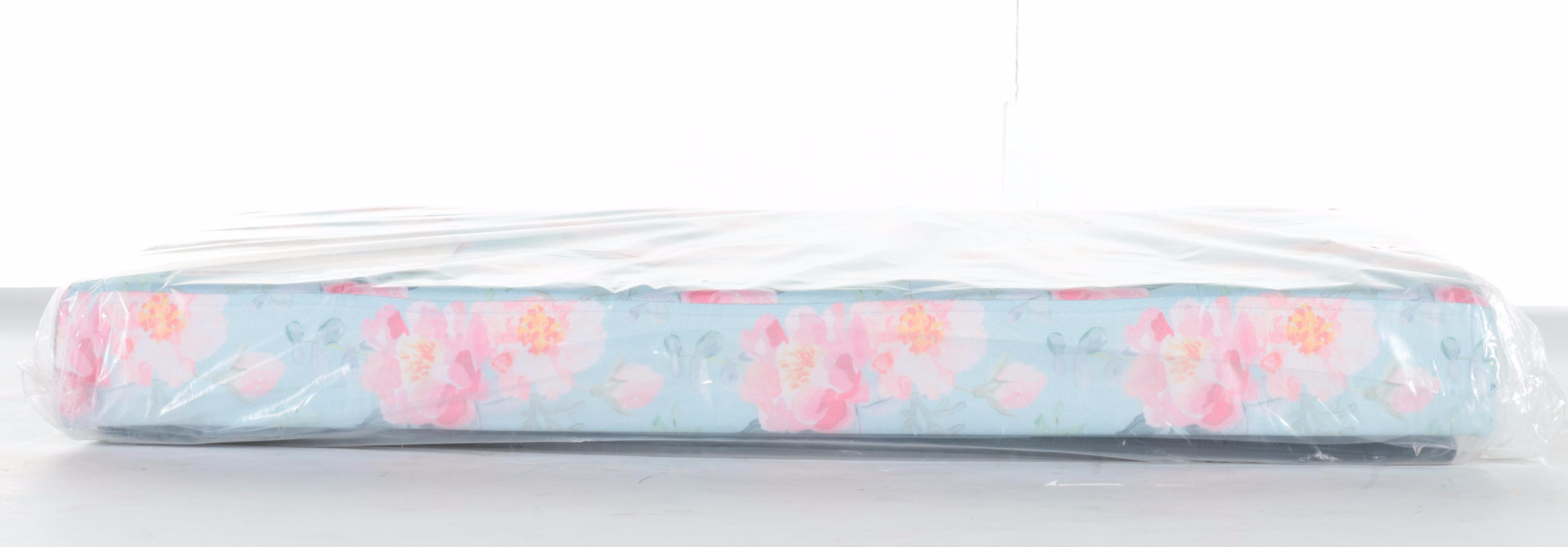 Fresh Home Elements Floral Folding Footed Storage Bench with Flip-Lid Tray Top