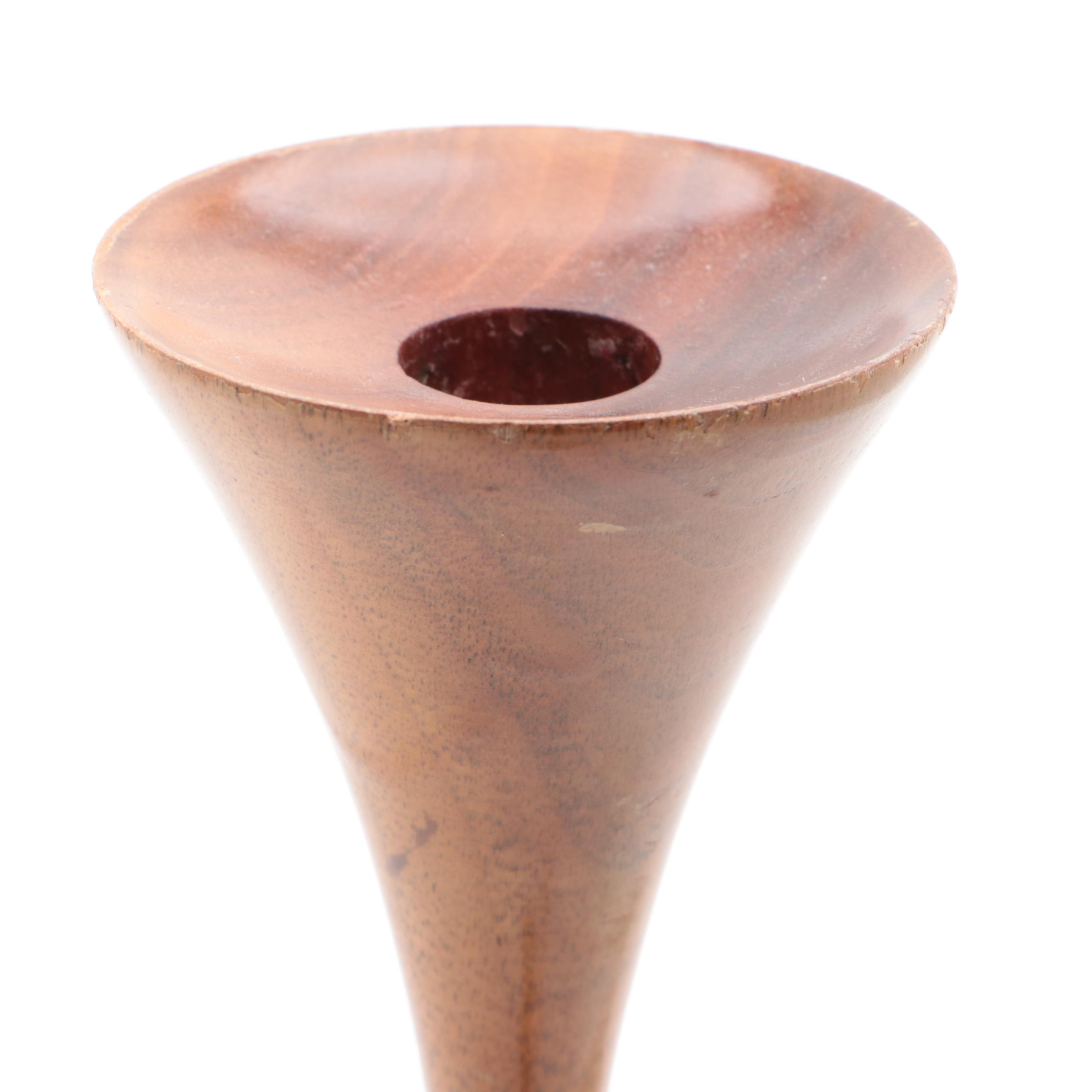 Danish Modern Style Wooden Candlesticks