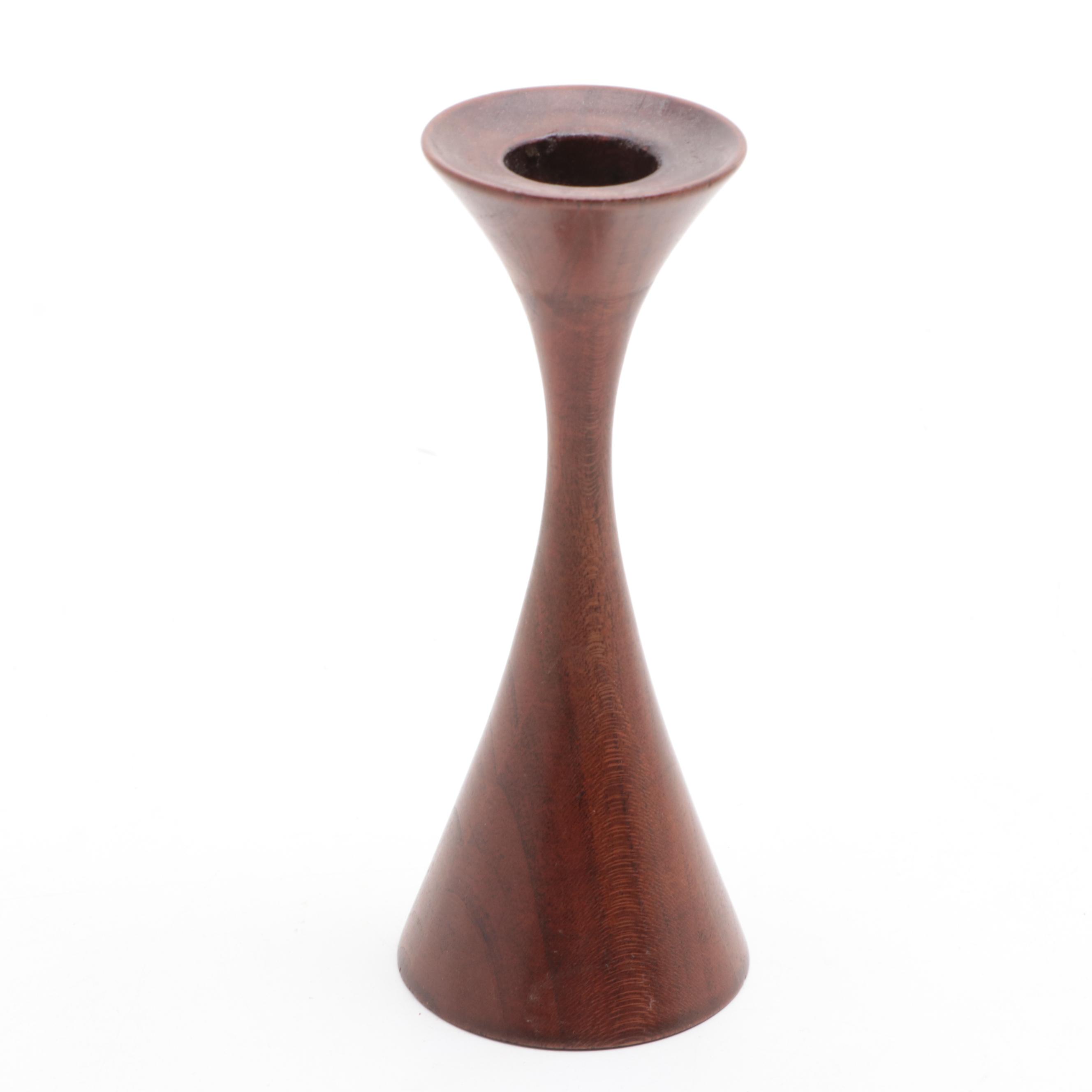 Danish Modern Style Wooden Candlesticks