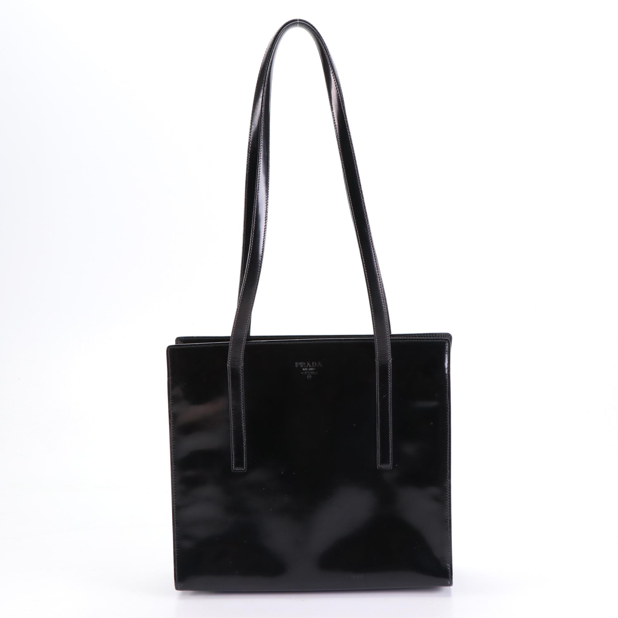 Prada Shoulder Bag in Glazed Leather