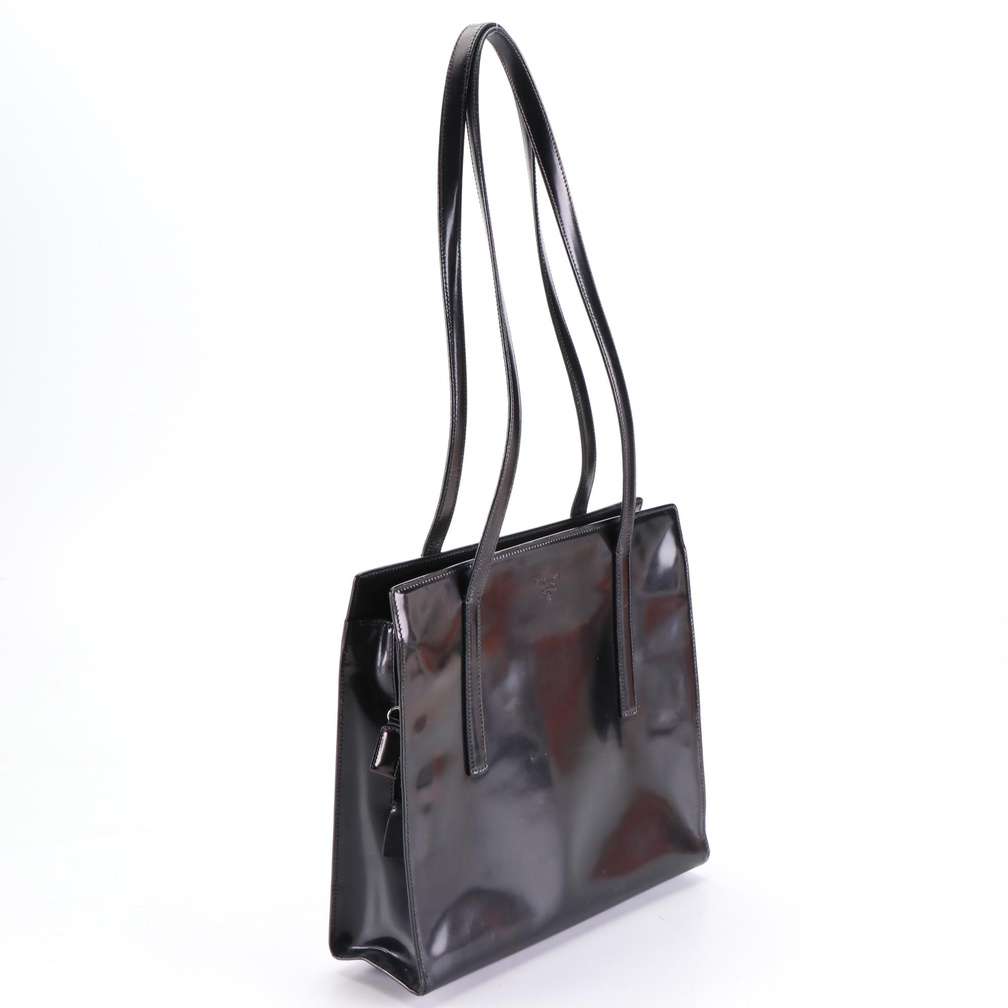 Prada Shoulder Bag in Glazed Leather