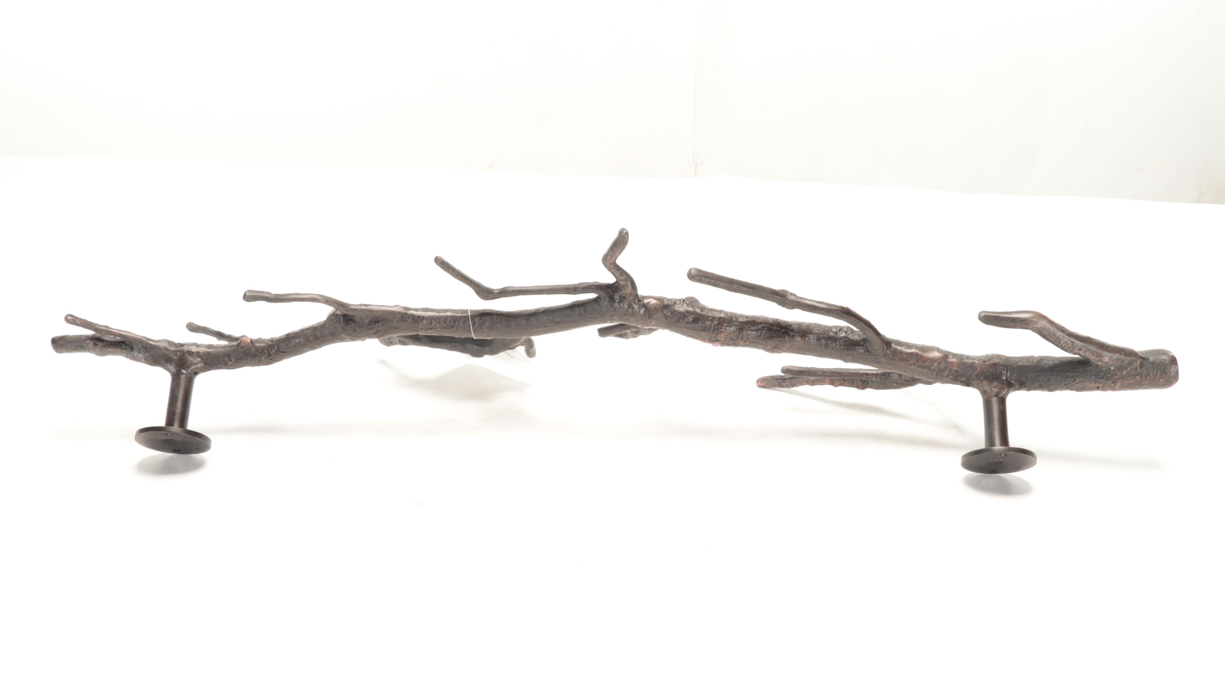 VivaTerra Recycled Metal Branch-Form Wall-Mounted Coat Rack in Bronze Finish