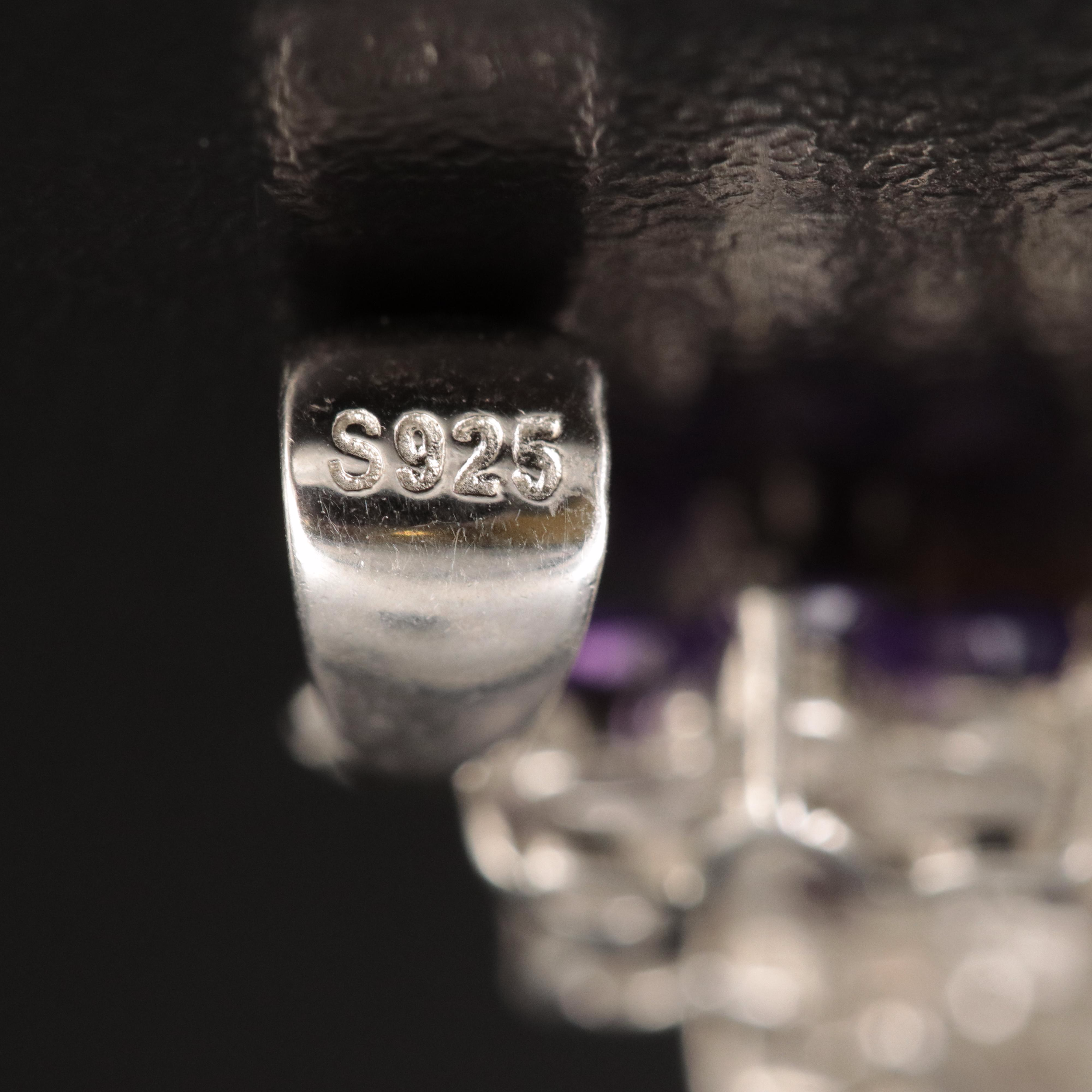 Sterling Floral Cluster Pendant Including Amethyst, Garnet and Apatite