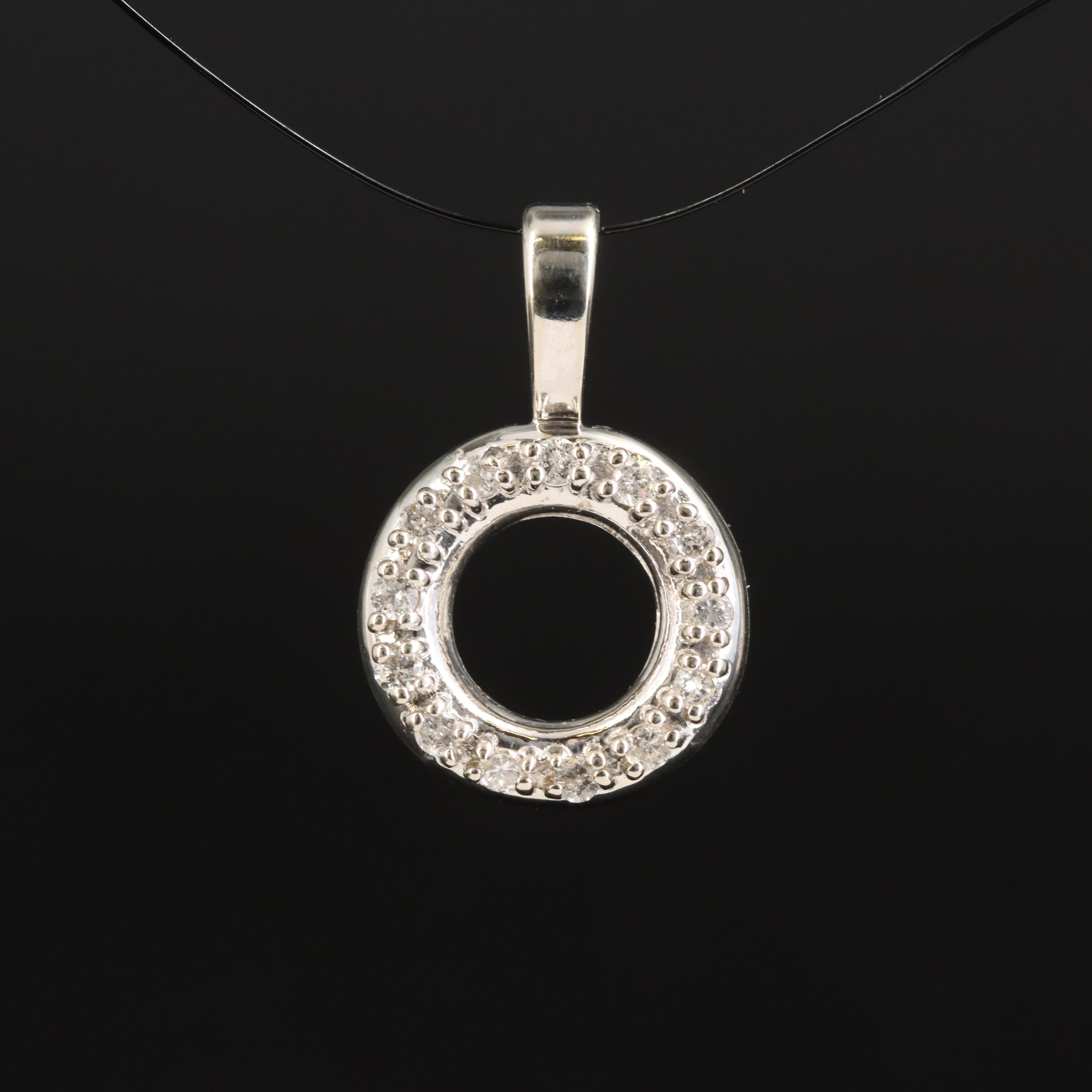 10K 0.20 CTW Diamond Circle Pendant