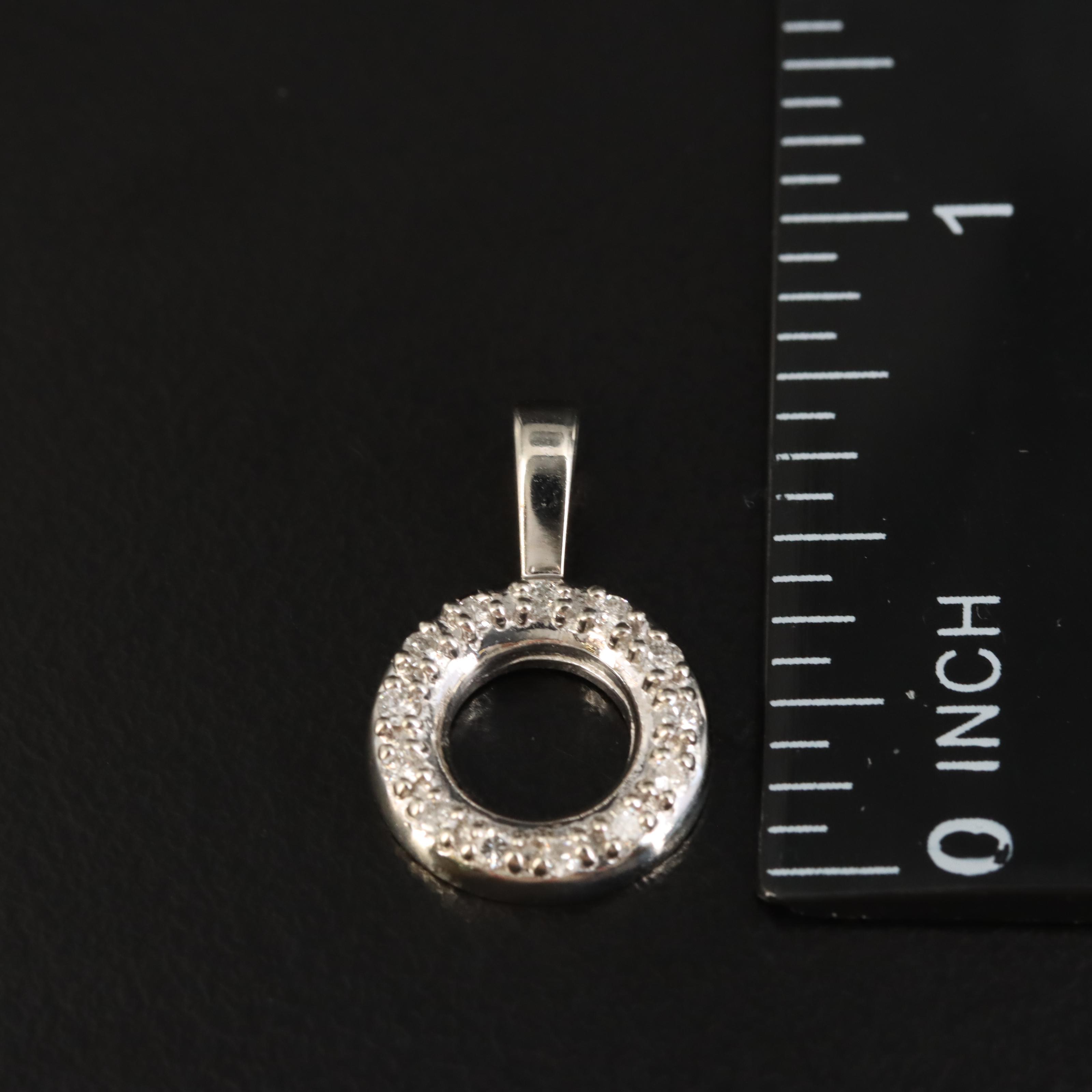 10K 0.20 CTW Diamond Circle Pendant