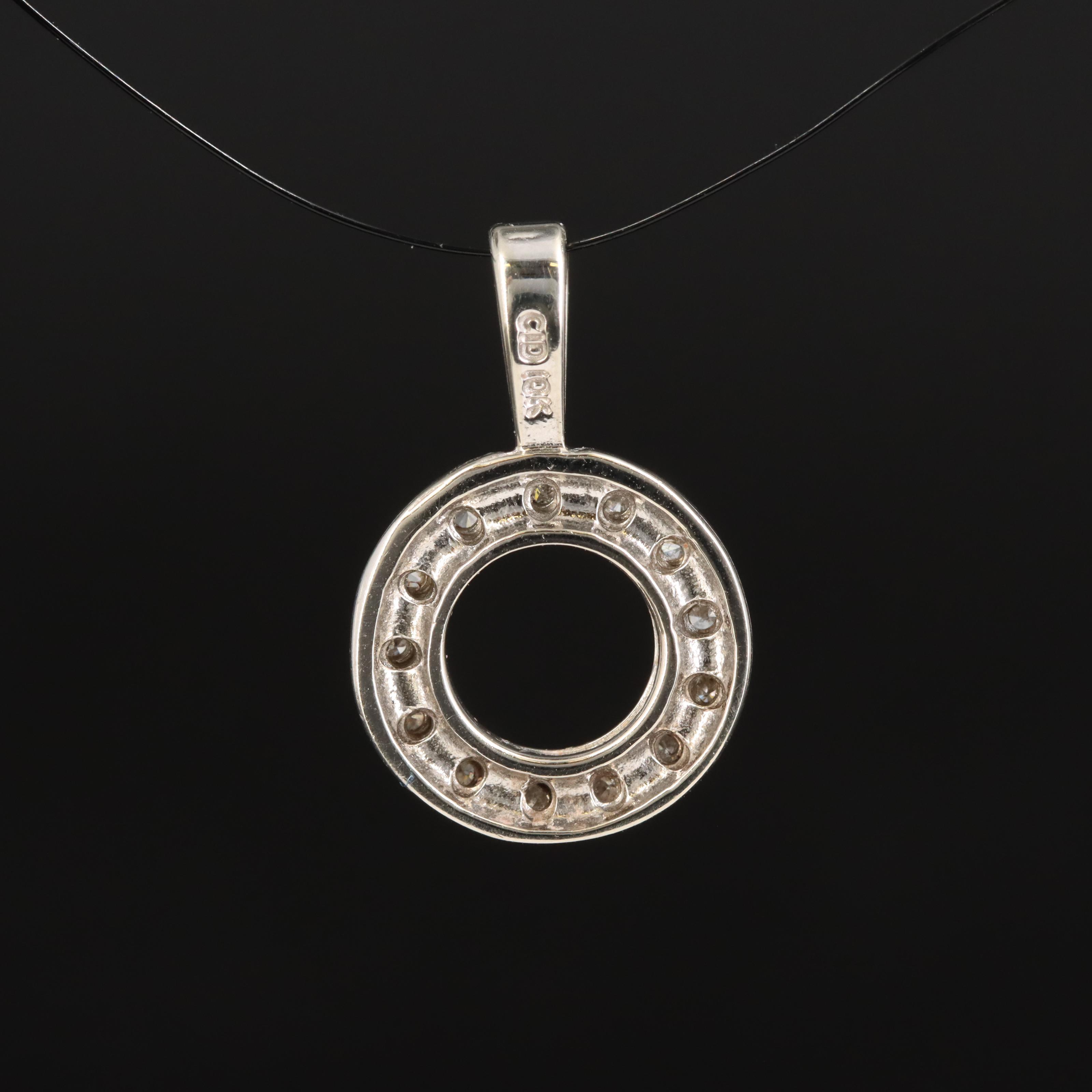 10K 0.20 CTW Diamond Circle Pendant