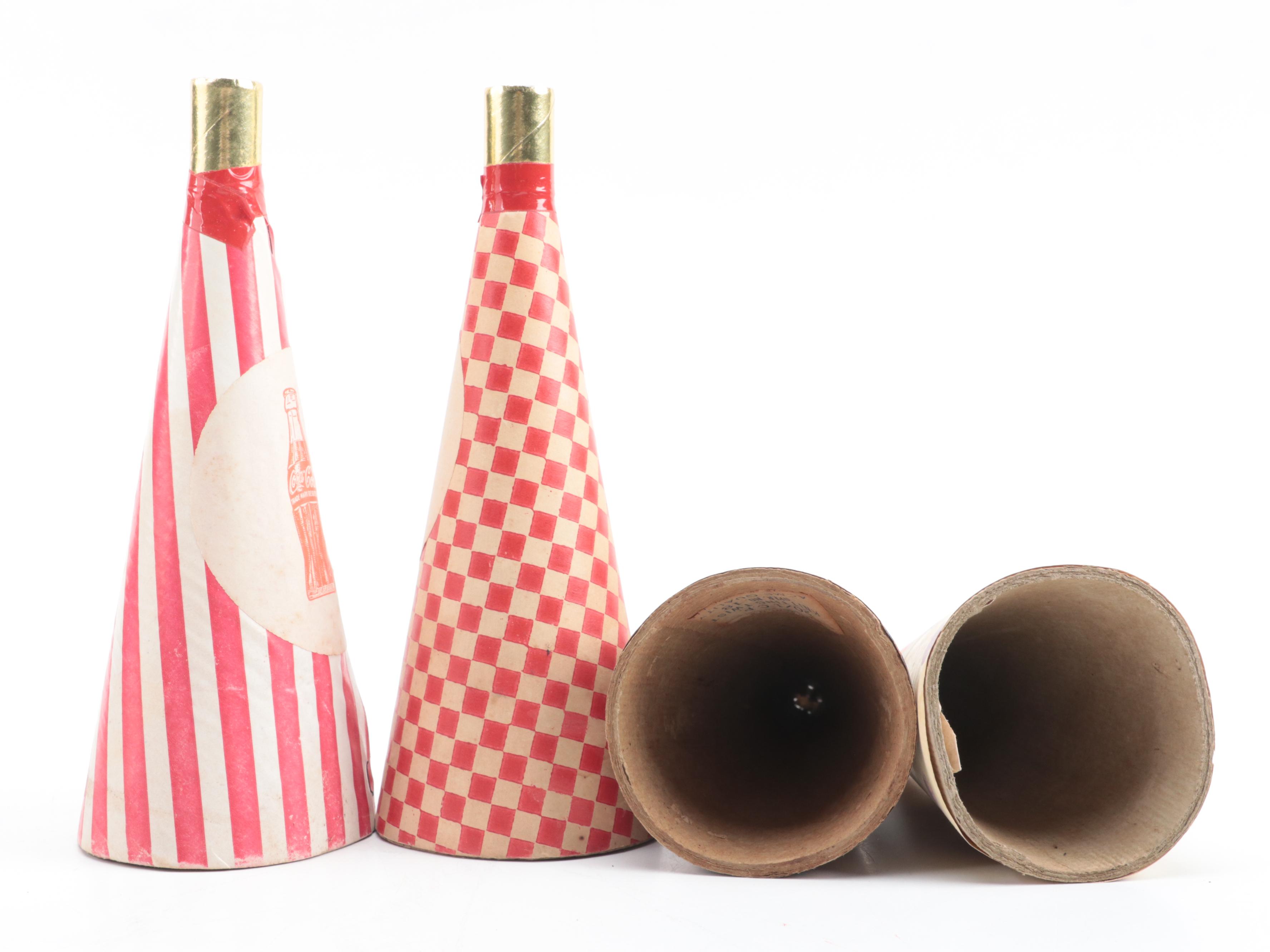 Coca-Cola Gumball Machine, Party Horns and Miniature Bottles with Crate