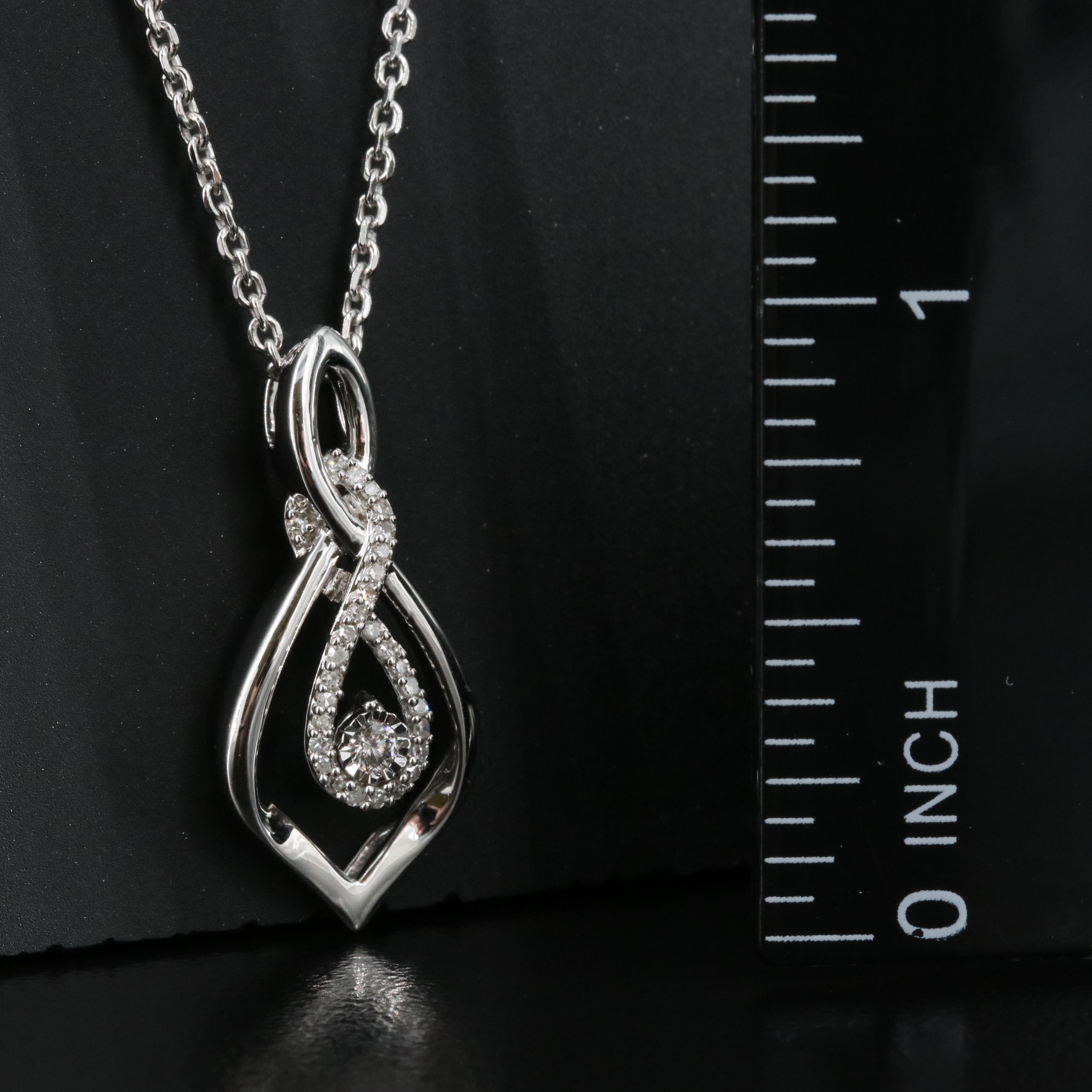Sterling Diamond Pendant Necklace