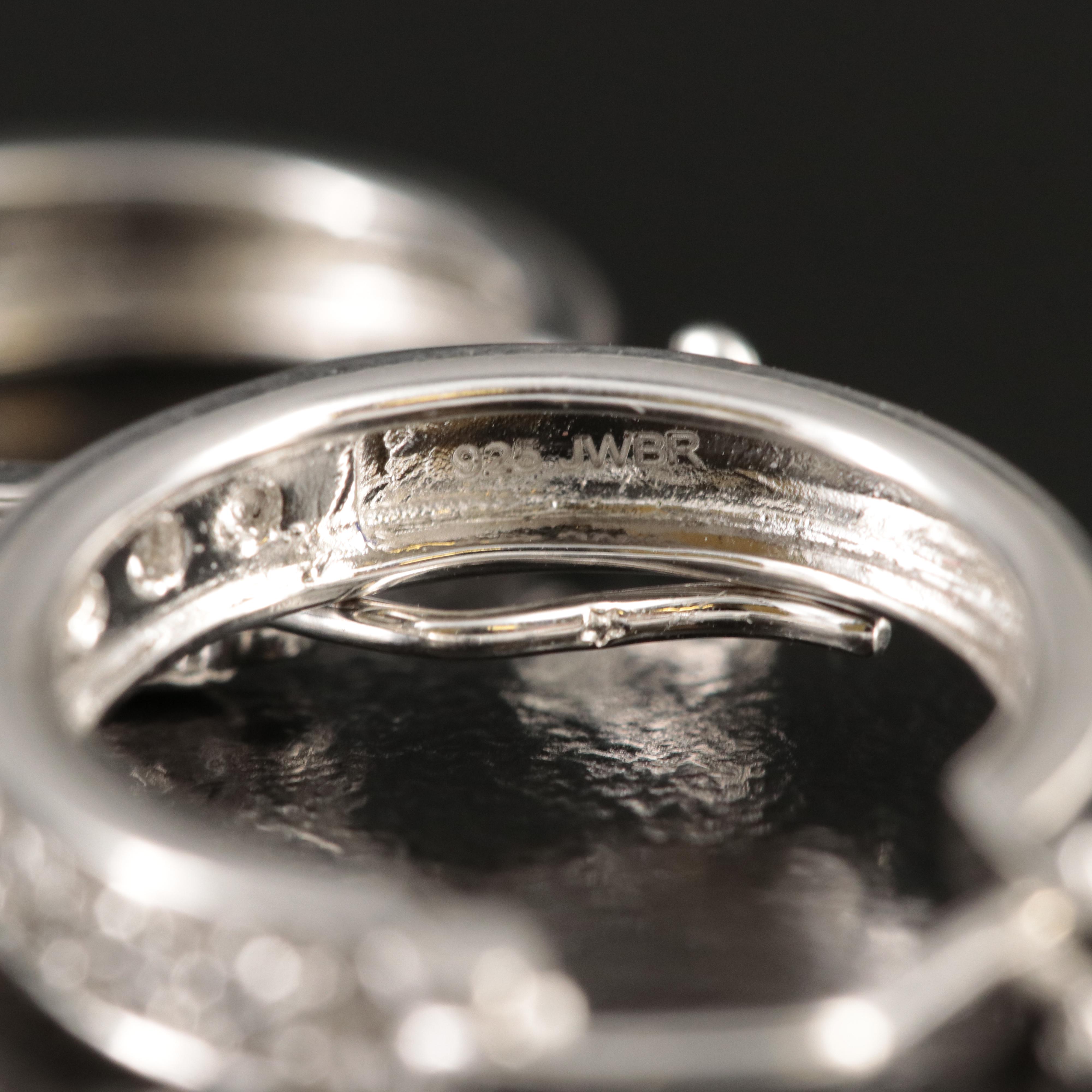 Sterling Diamond Small Hoop Earrings