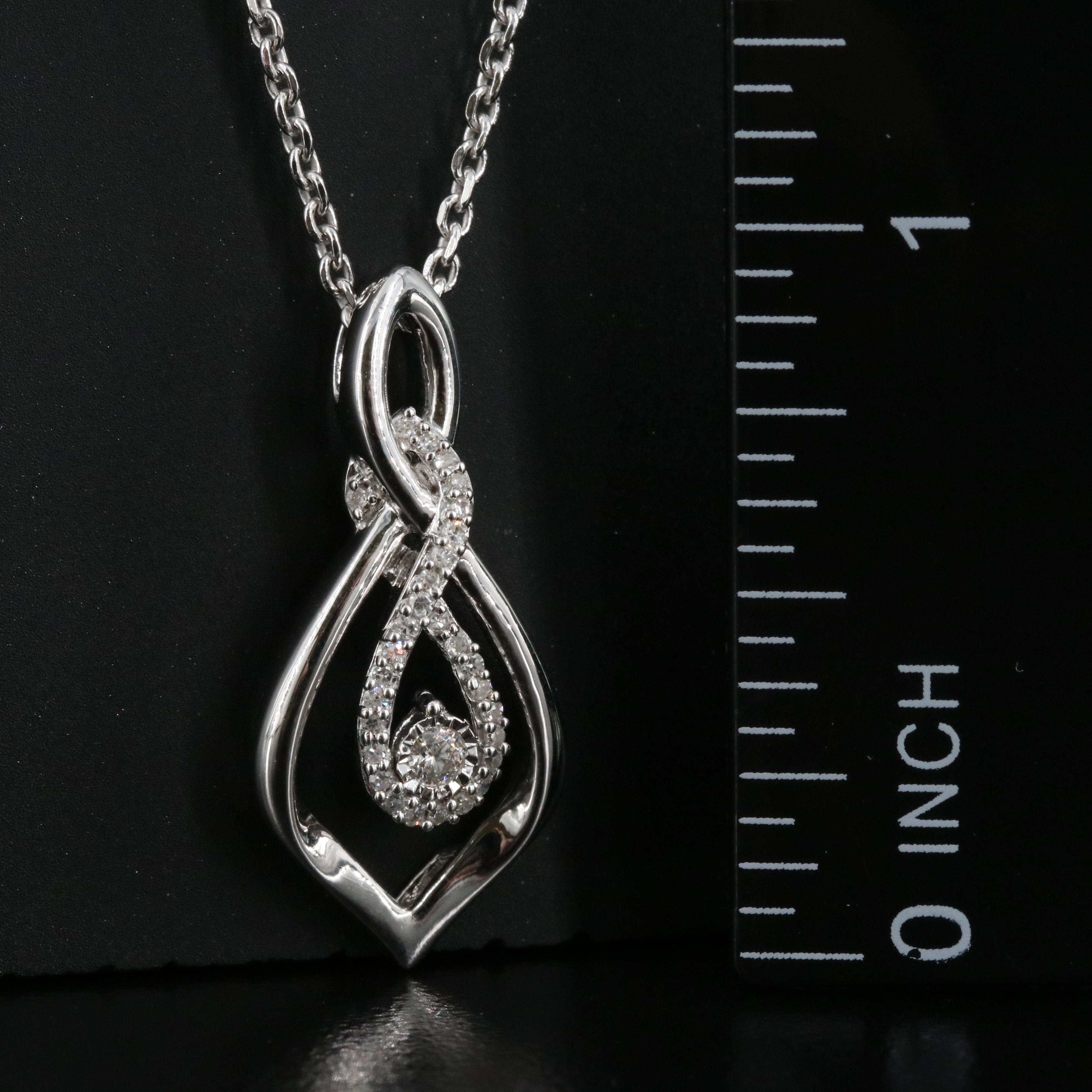 Sterling Diamond Pendant Necklace