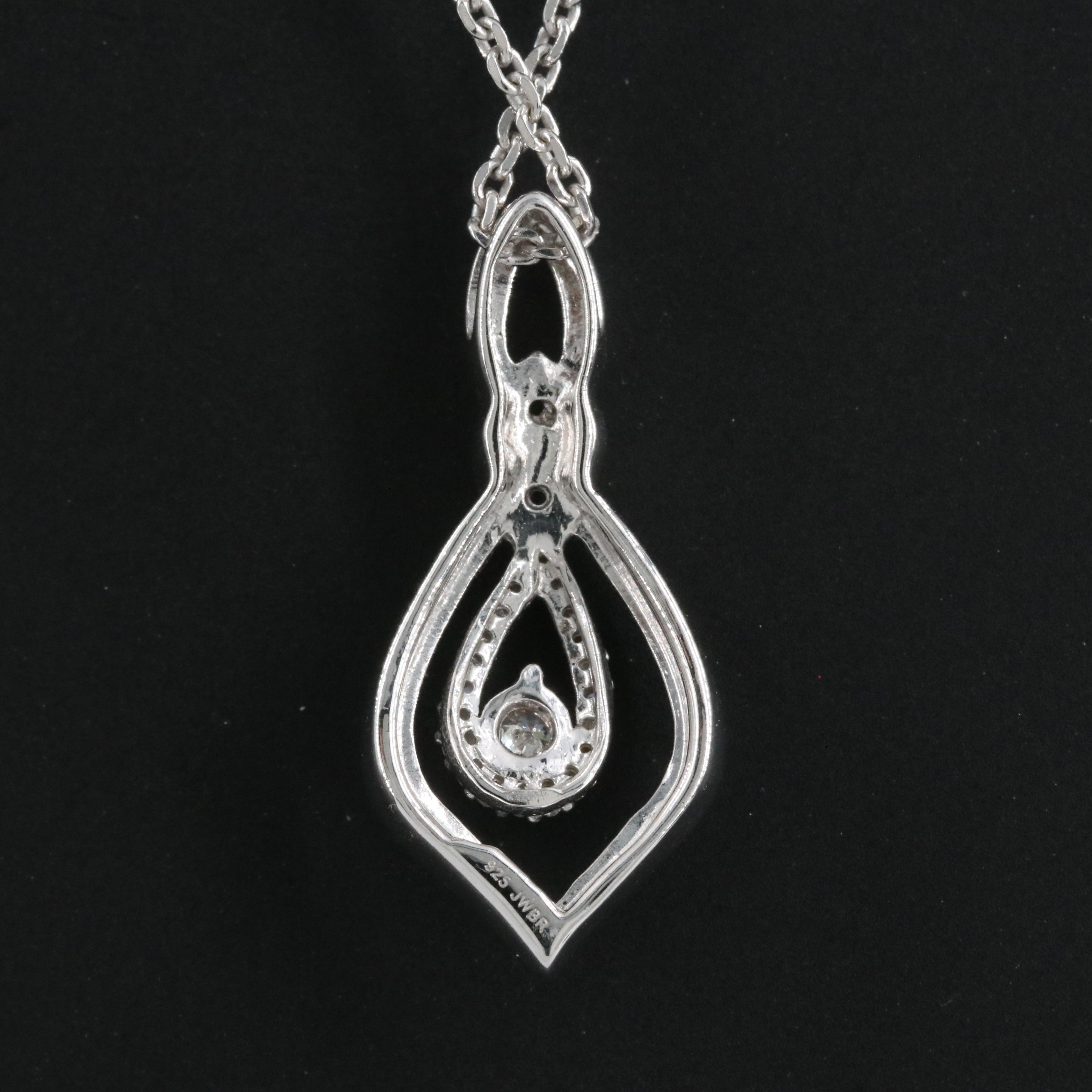 Sterling Diamond Pendant Necklace