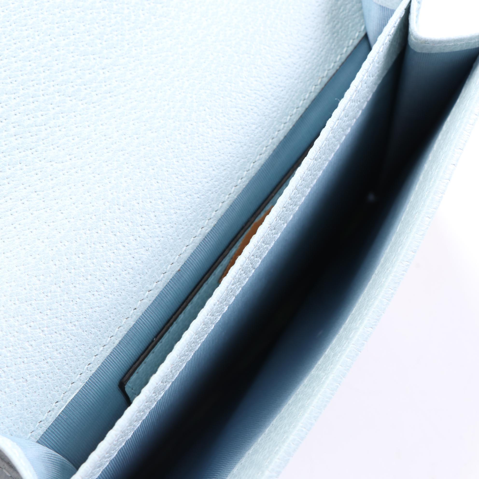 Gucci GG Marmont Travel Clutch in Blue Flora Canvas and Leather with Box