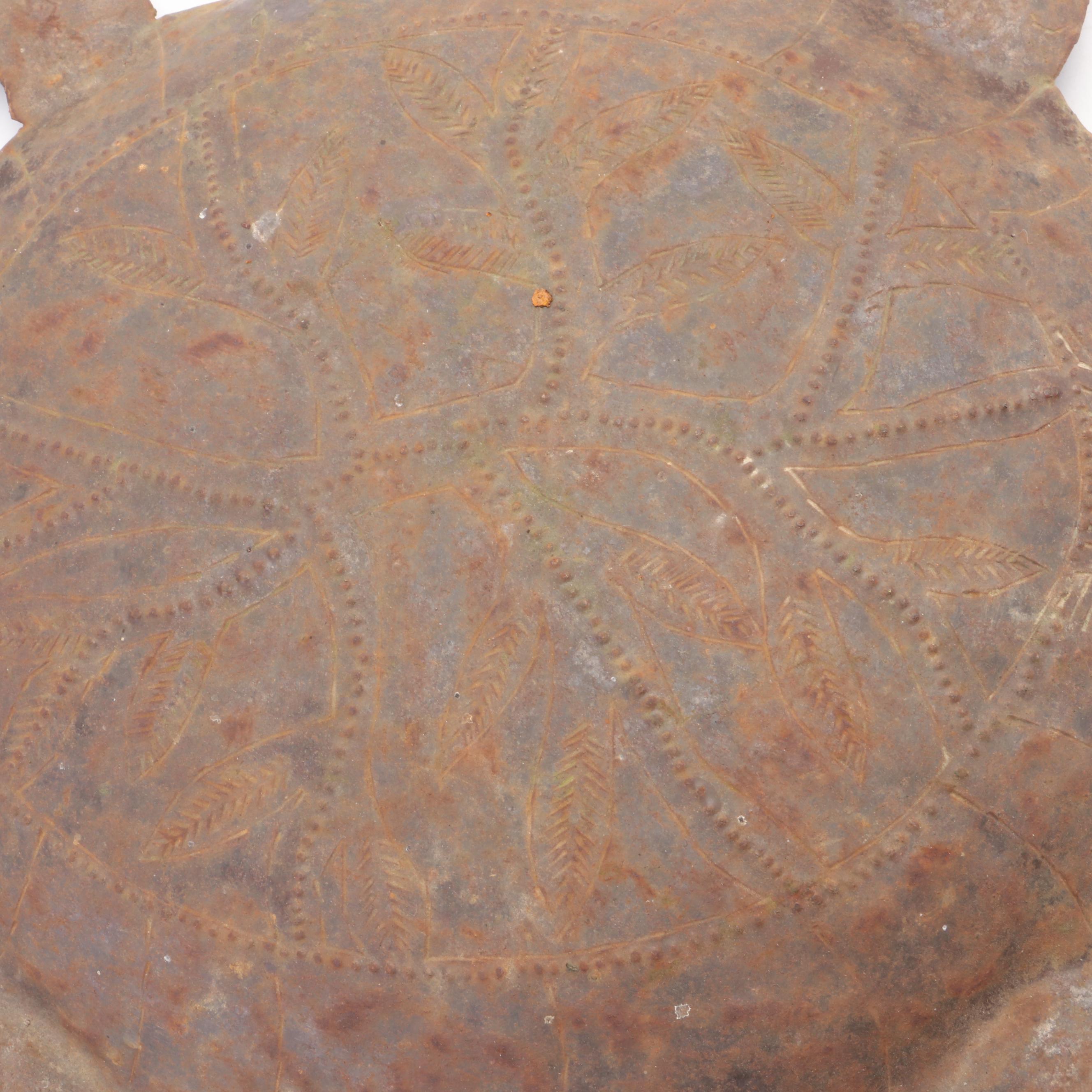 Folk Art Metal Turtle Figurines and Fish Plaque