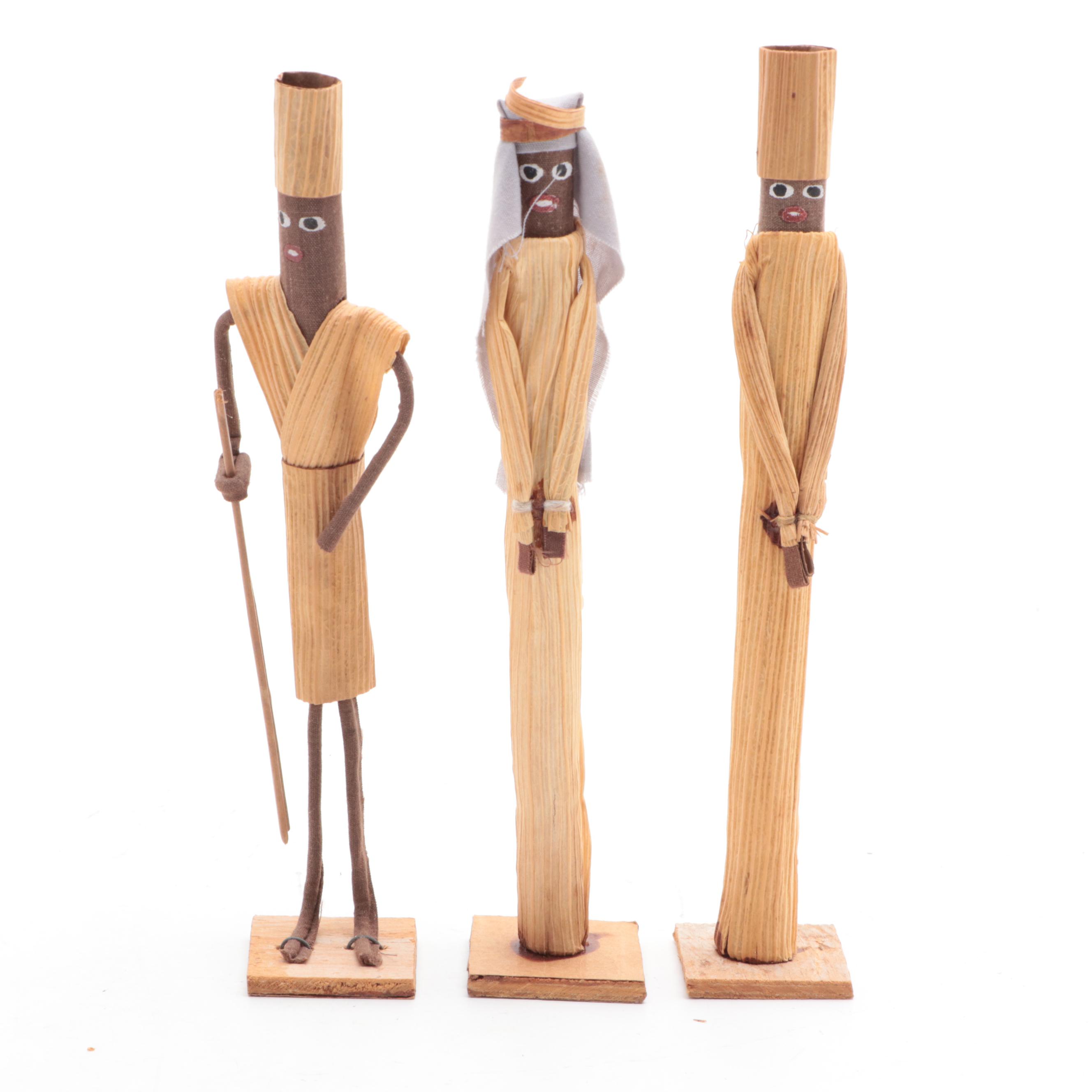 Corn Husk Nativity Figurines