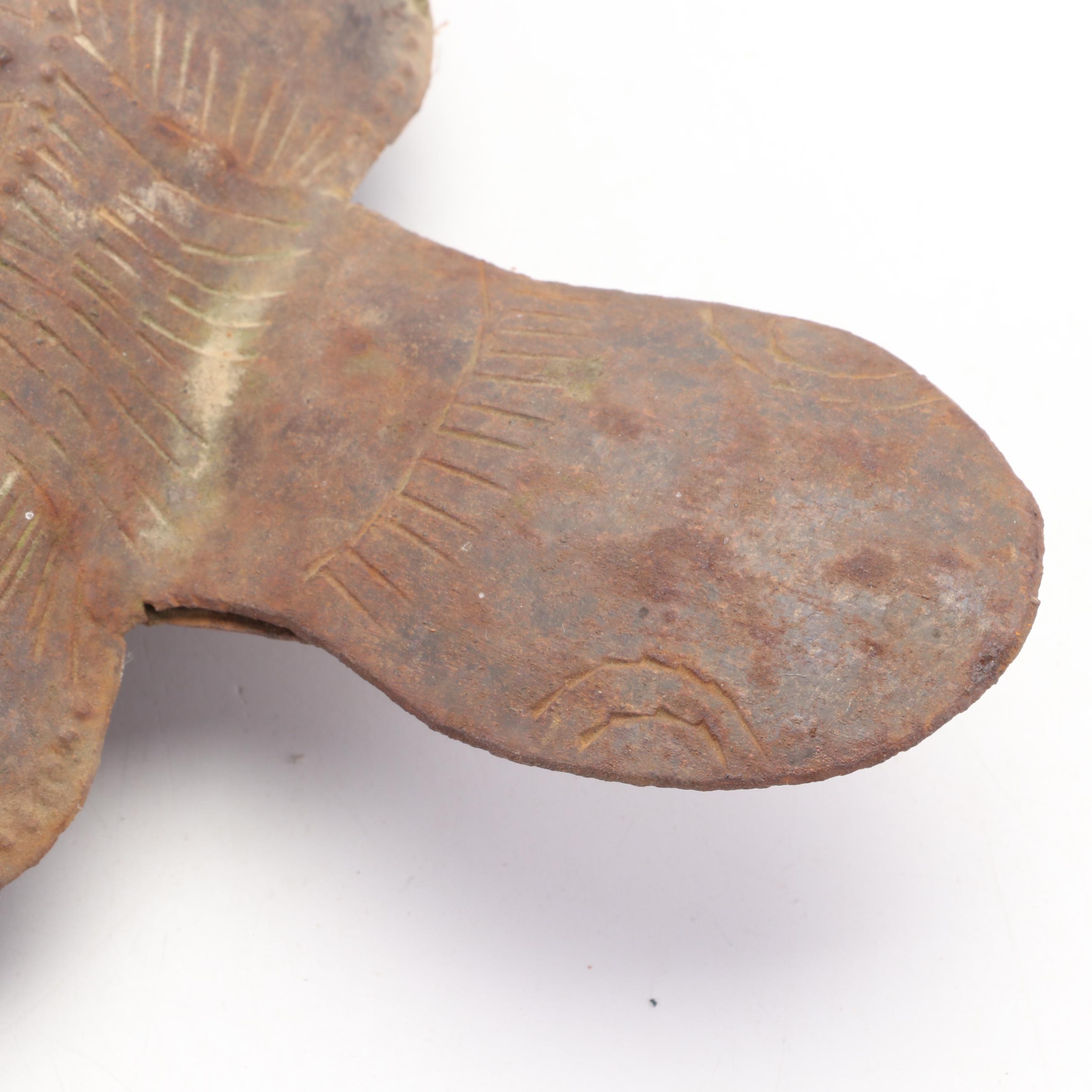 Folk Art Metal Turtle Figurines and Fish Plaque