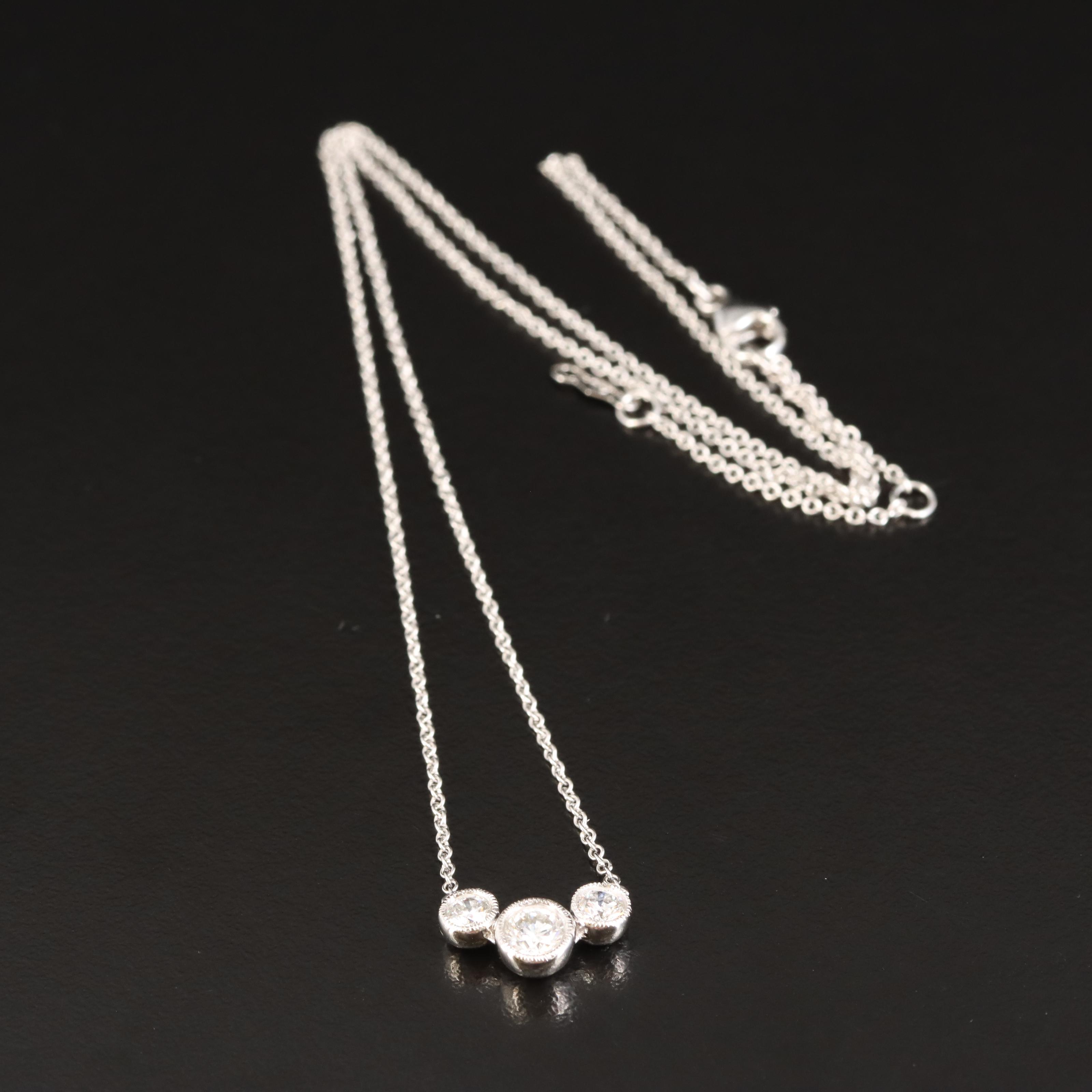 14K 0.51 CTW Diamond Three Stone Necklace