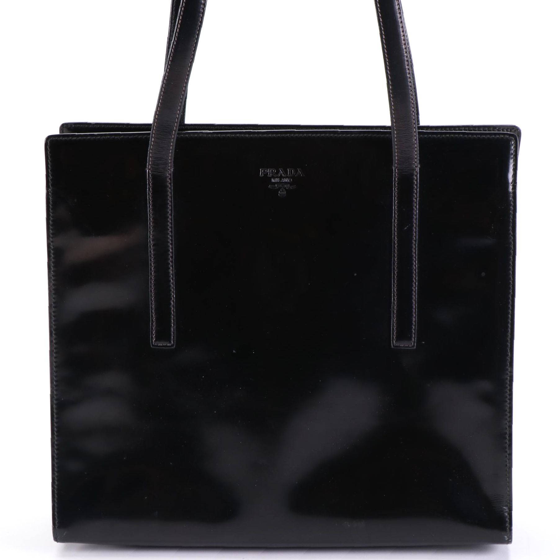 Prada Shoulder Bag in Glazed Leather