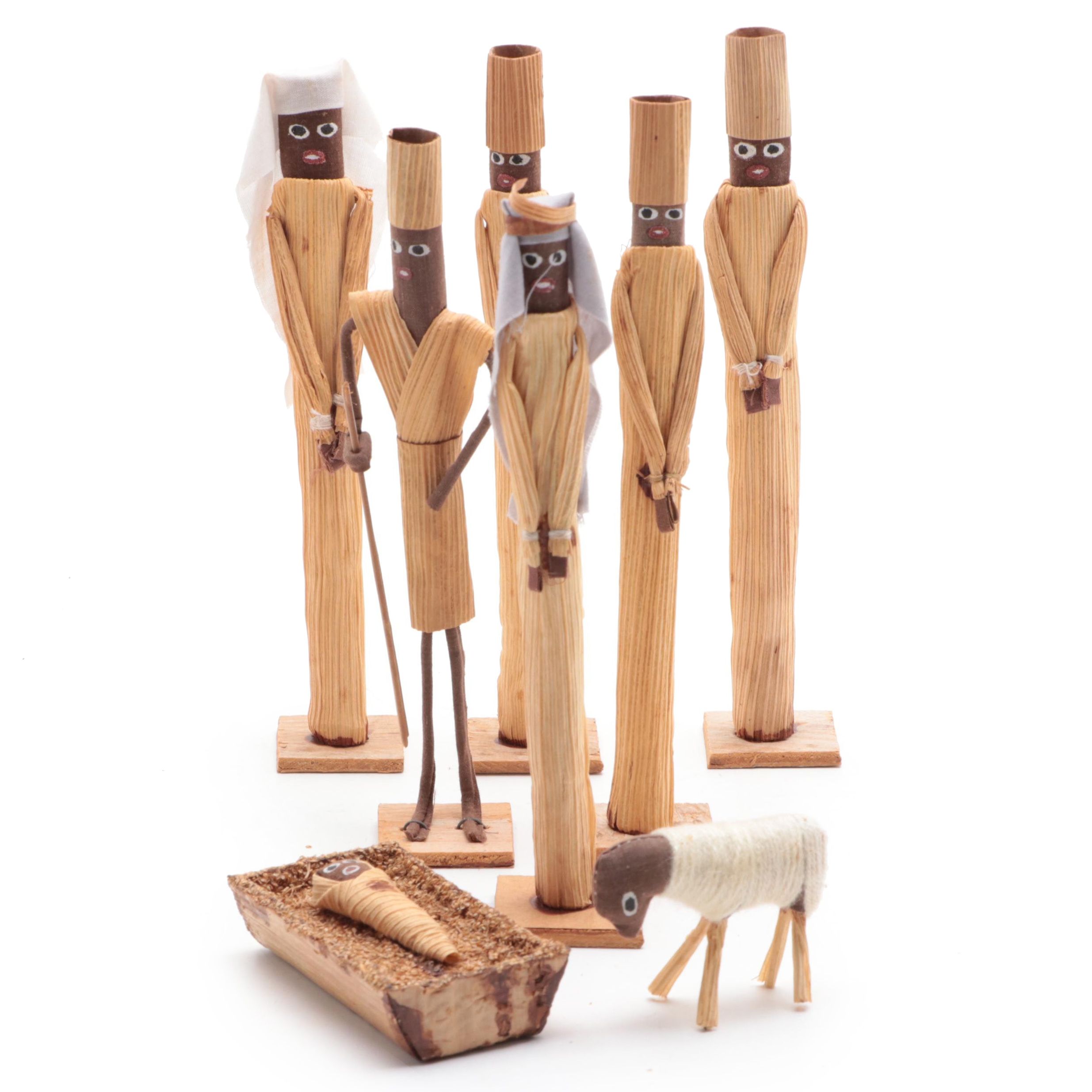 Corn Husk Nativity Figurines
