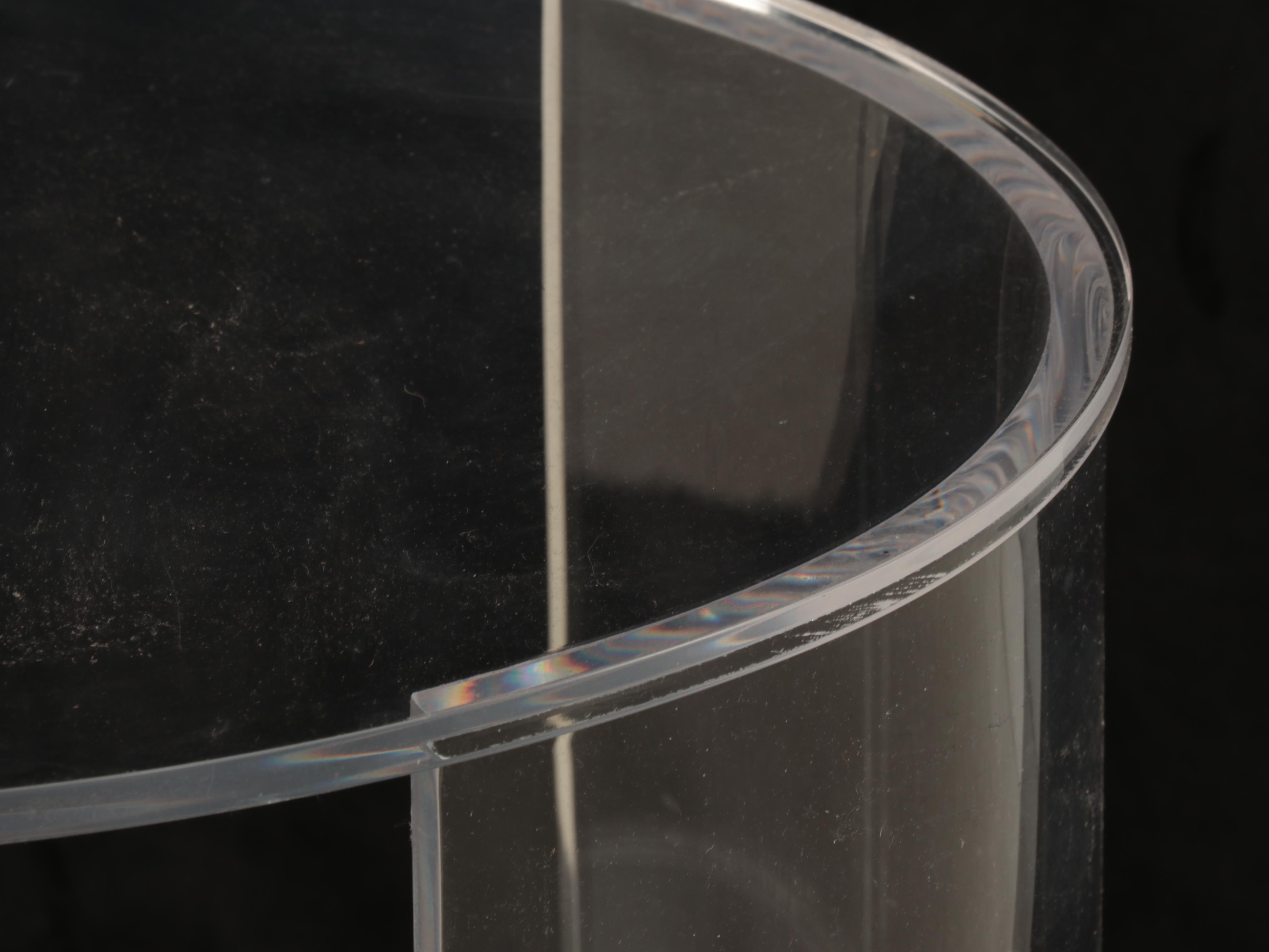 Contemporary Acrylic Two-Tier Oval Side Table