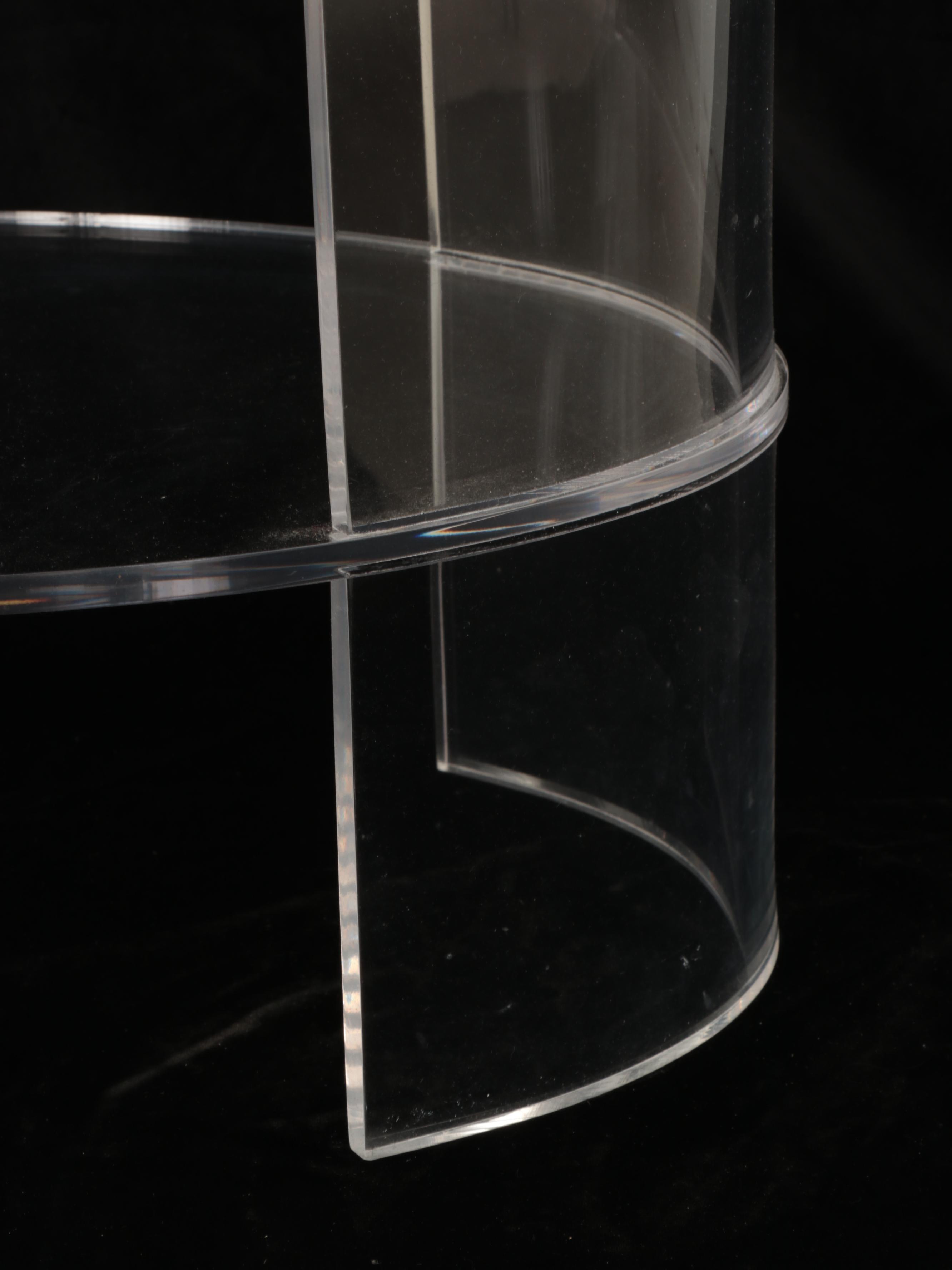 Contemporary Acrylic Two-Tier Oval Side Table