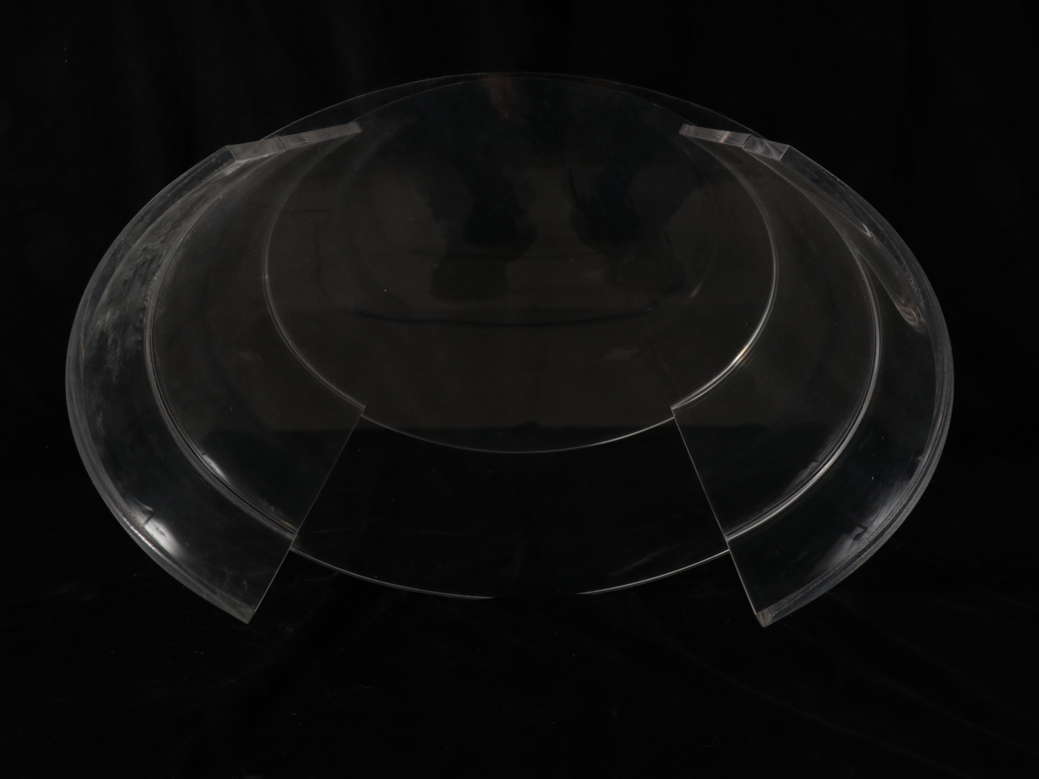 Contemporary Acrylic Two-Tier Oval Side Table