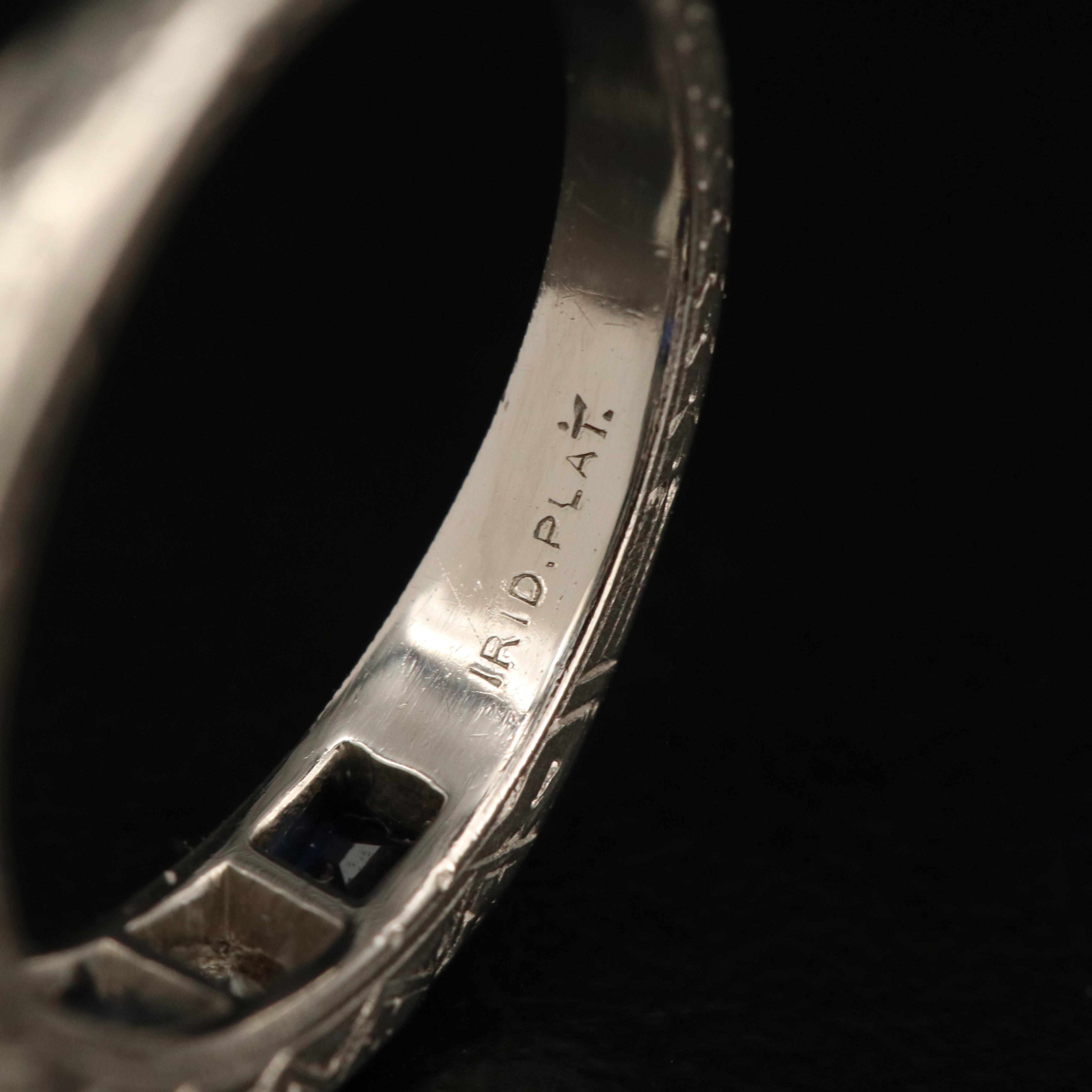 Art Deco Platinum Diamond and Sapphire Band