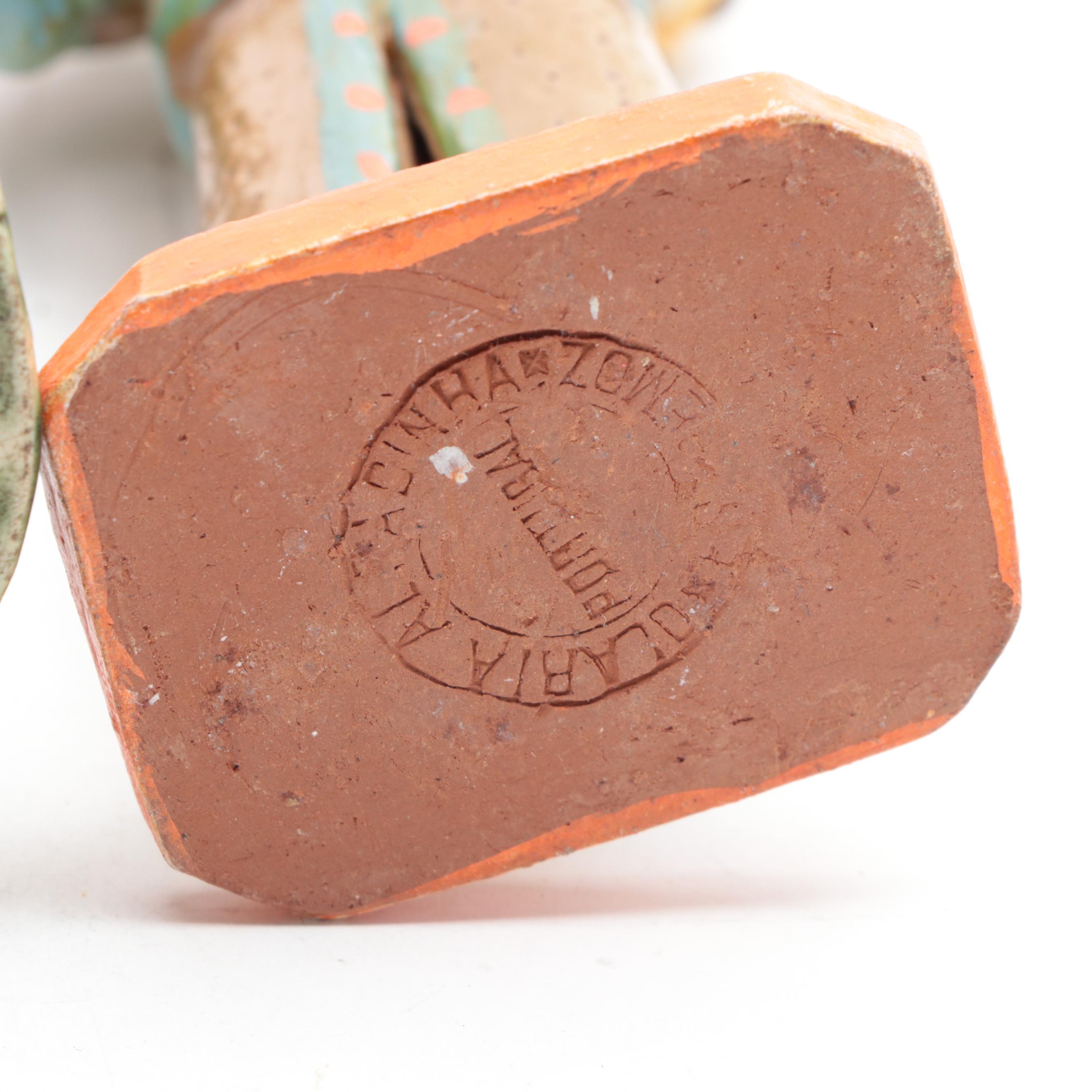 English Prattware Allegorical Winter Figurine with Other Figurine and Décor