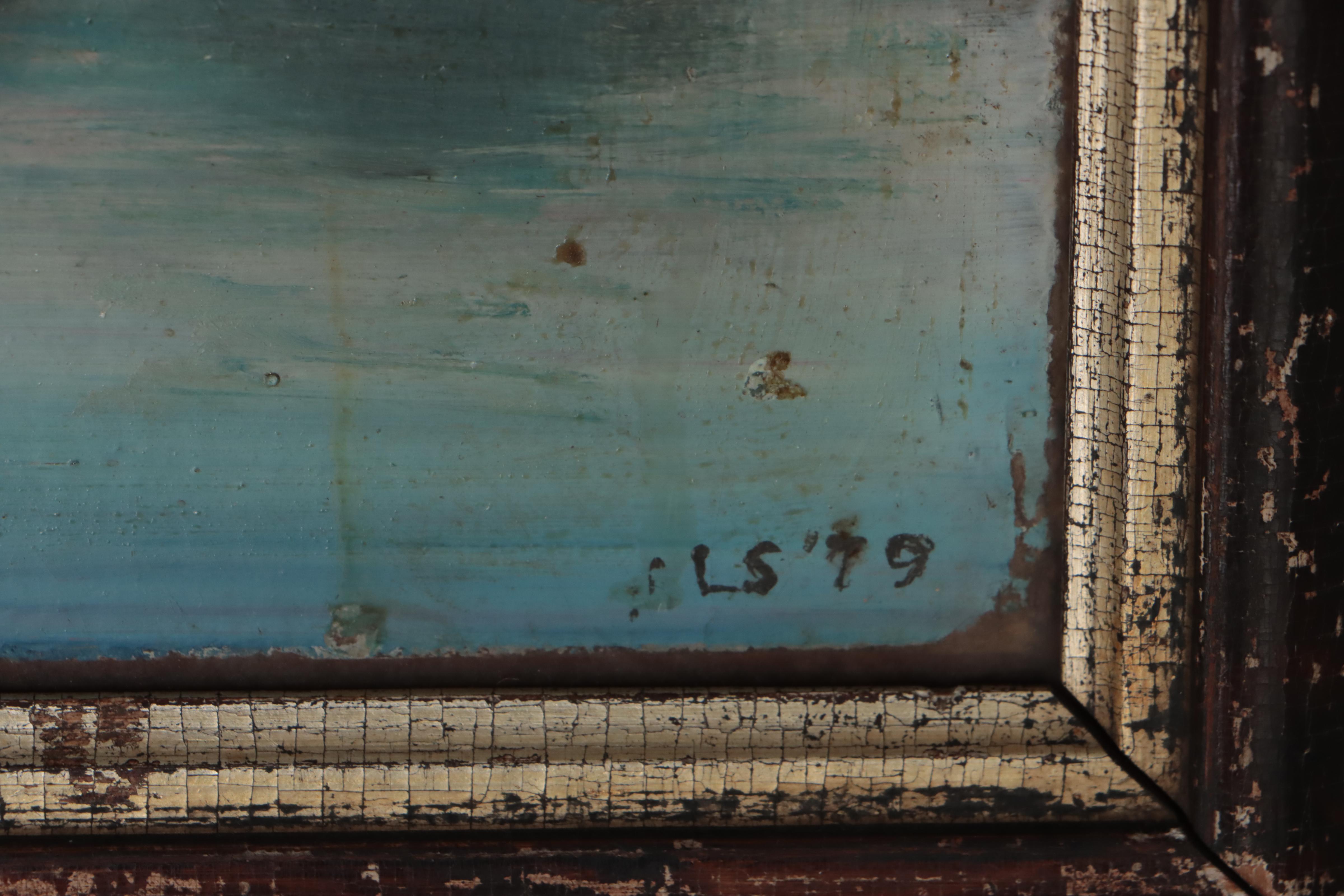 Naïve River Landscape Oil Painting, 1879